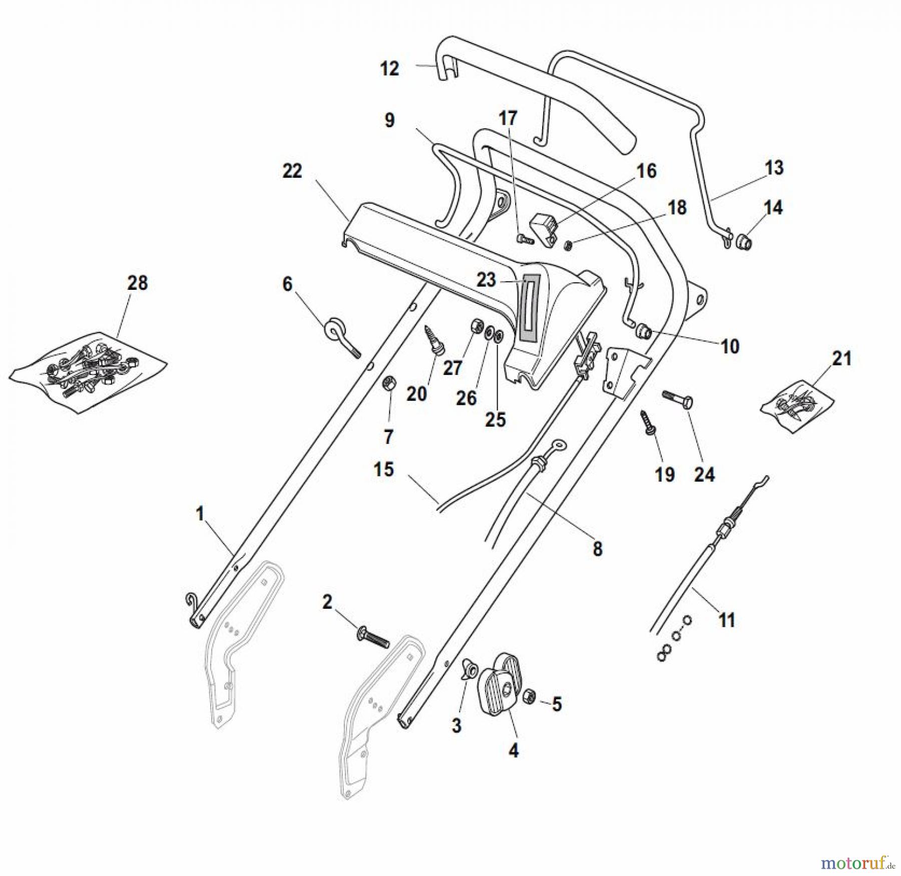  Global Garden Products GGP Rasenmäher Baujahr 2017 Benzin Mit Antrieb 2017 NP 534 TR Handle, Upper Part