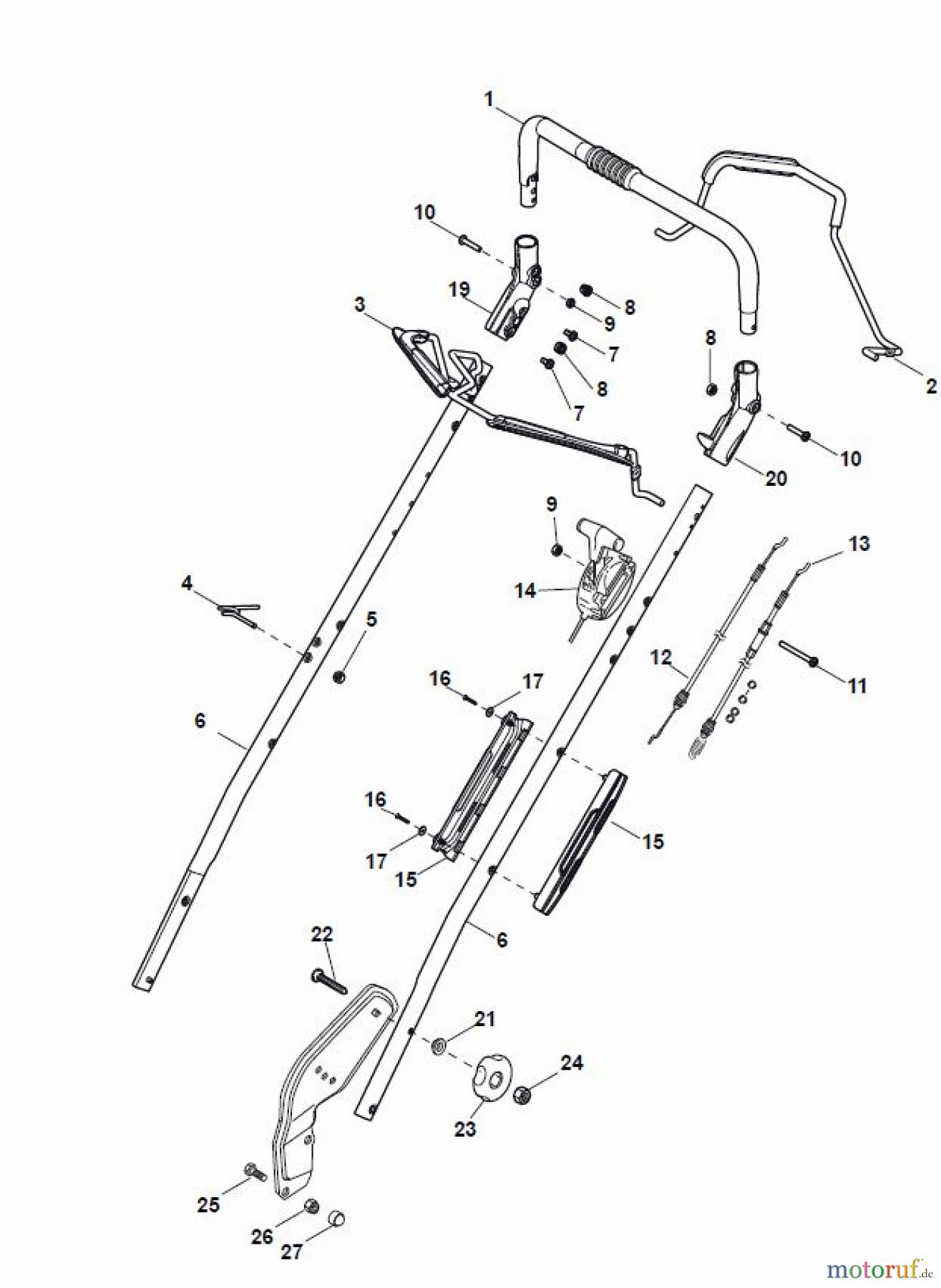 Global Garden Products GGP Rasenmäher Baujahr 2017 Benzin Mit Antrieb 2017 NP 534 TR Handle, Upper Part