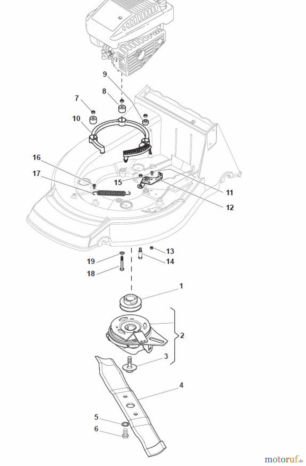  Global Garden Products GGP Rasenmäher Baujahr 2017 Benzin Mit Antrieb 2017 NP 534 TR Blade and Hub with BBC