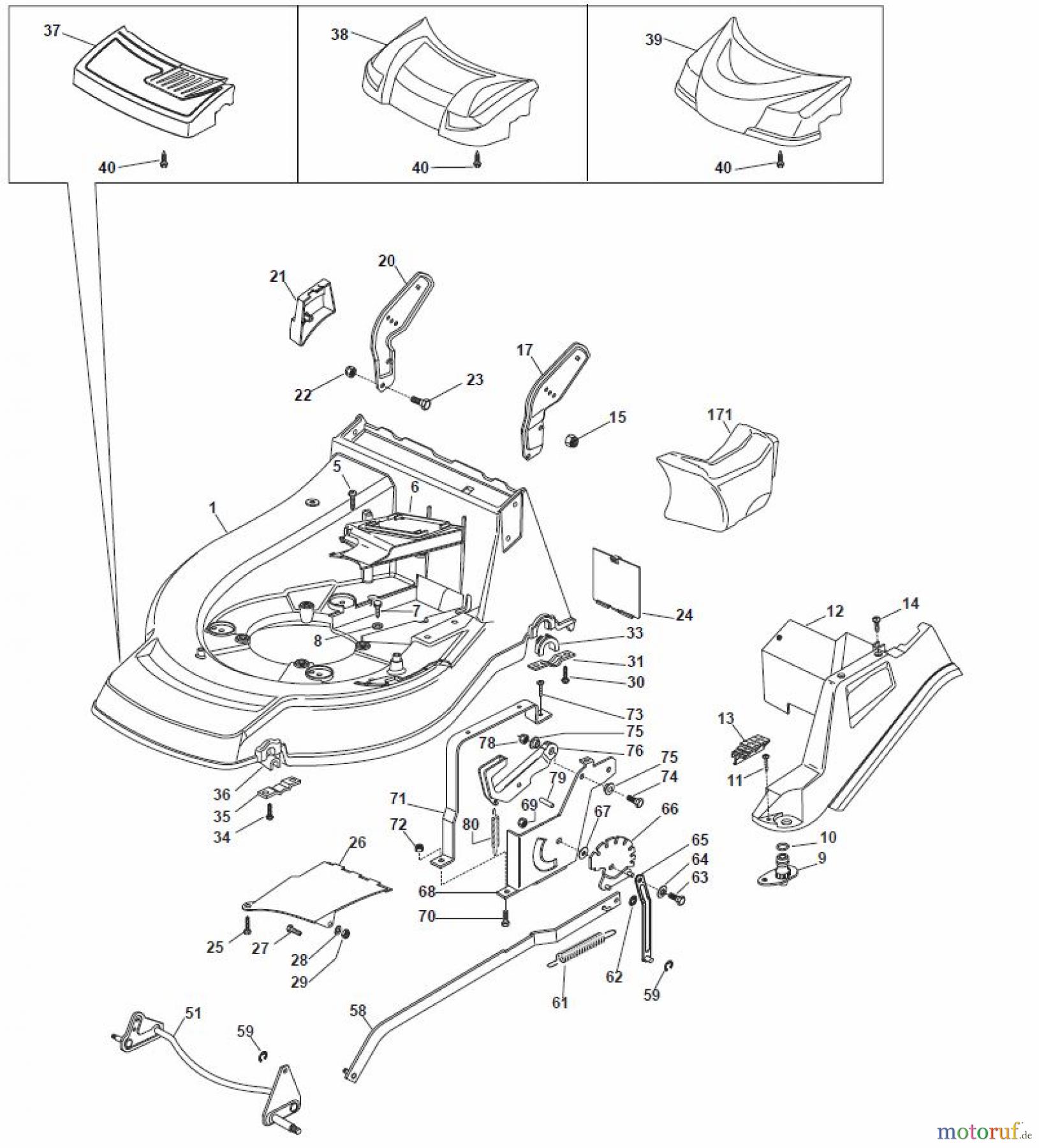 Global Garden Products GGP Rasenmäher Baujahr 2017 Benzin Mit Antrieb 2017 NP 534 TR/E 3S Wheels And Height Adjusting