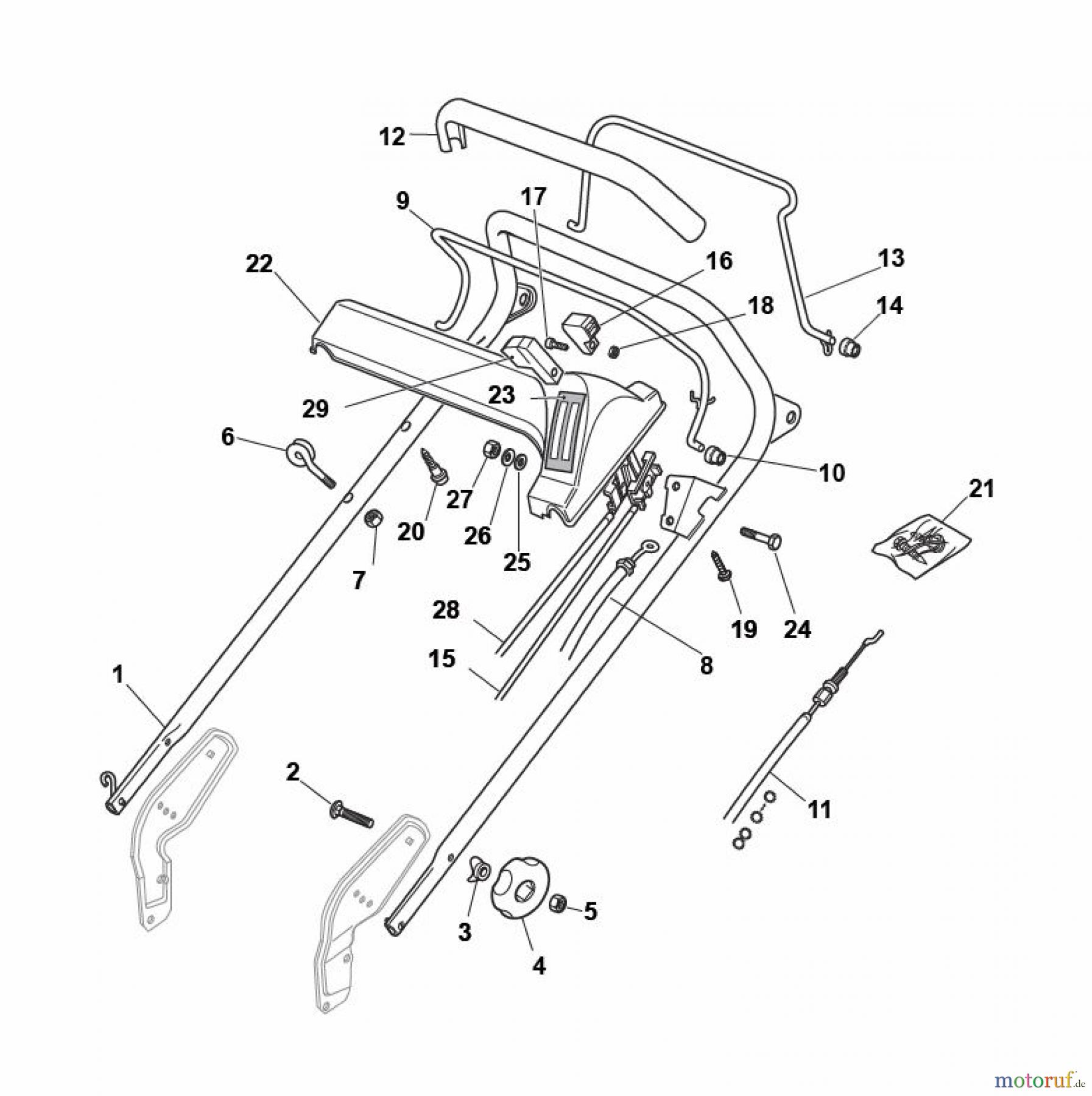  Global Garden Products GGP Rasenmäher Baujahr 2017 Benzin Mit Antrieb 2017 NP 534 TR/E 3S Handle, Upper Part