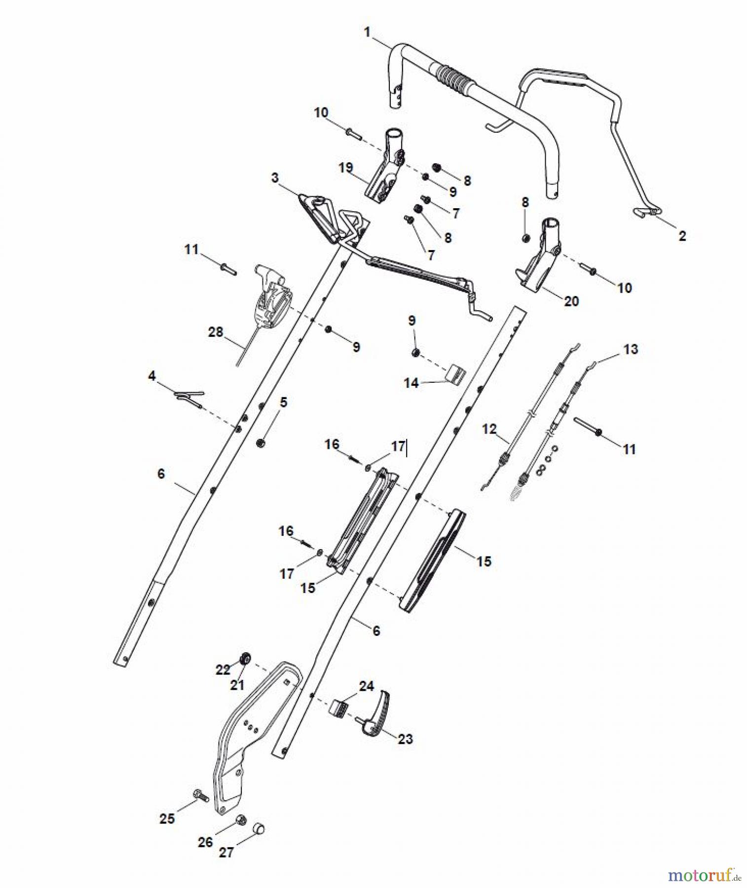  Global Garden Products GGP Rasenmäher Baujahr 2017 Benzin Mit Antrieb 2017 NP 534 TR/E 3S Handle, Upper Part