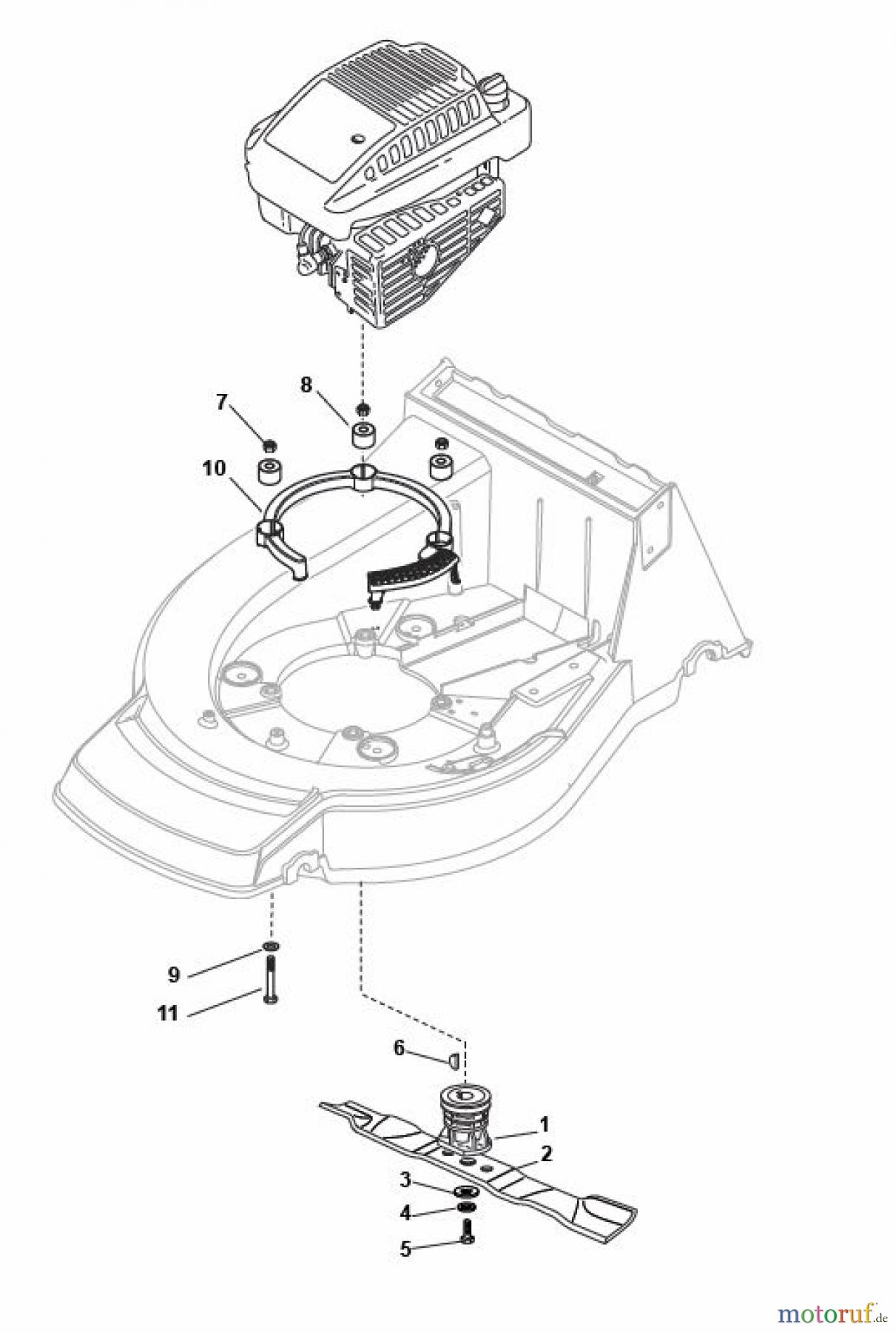 Global Garden Products GGP Rasenmäher Baujahr 2017 Benzin Mit Antrieb 2017 NP 534 TR/E 3S Blade and Hub for B&S E Engine