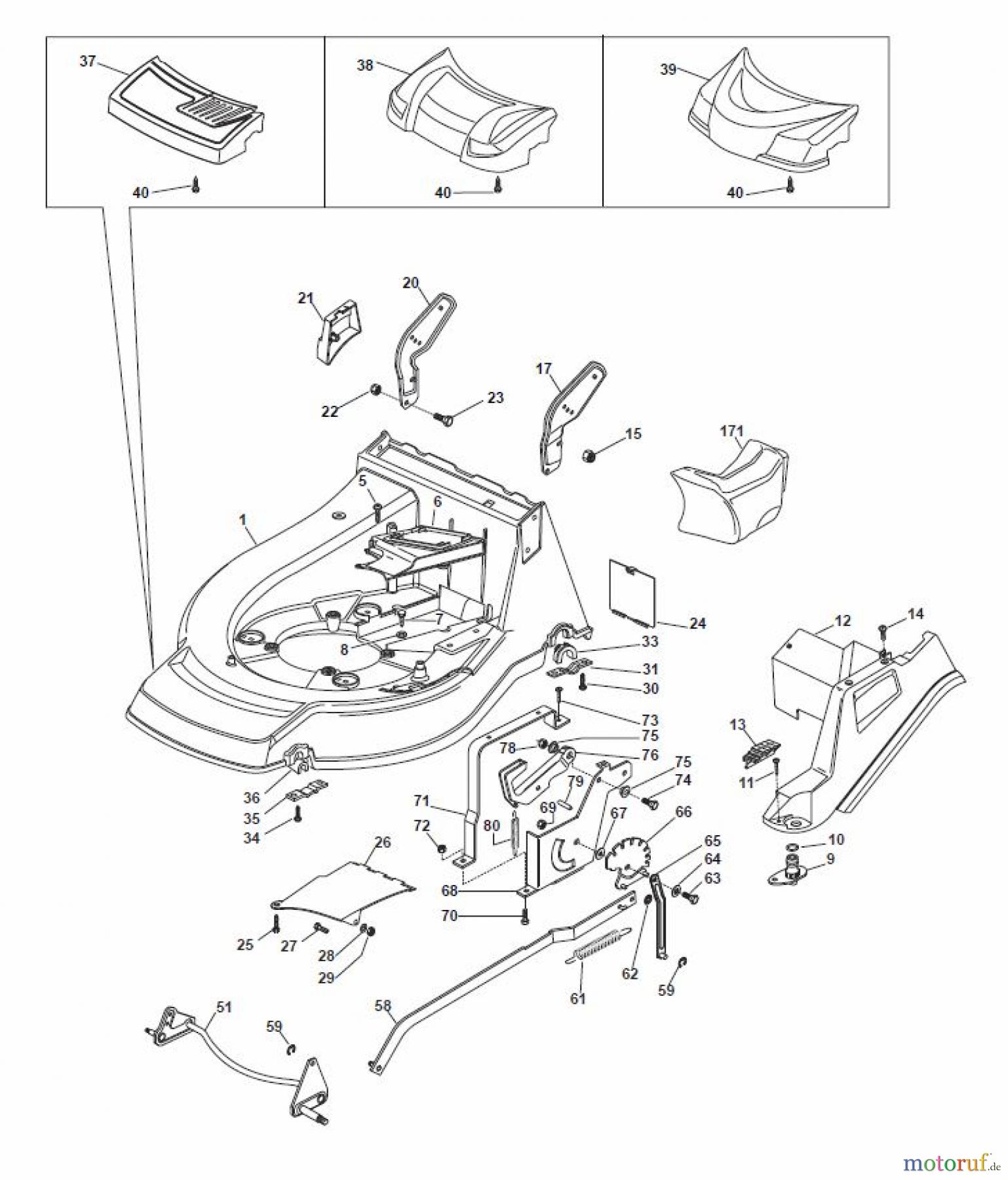 Global Garden Products GGP Rasenmäher Baujahr 2017 Benzin Mit Antrieb 2017 NP 534 TR/E Wheels And Height Adjusting