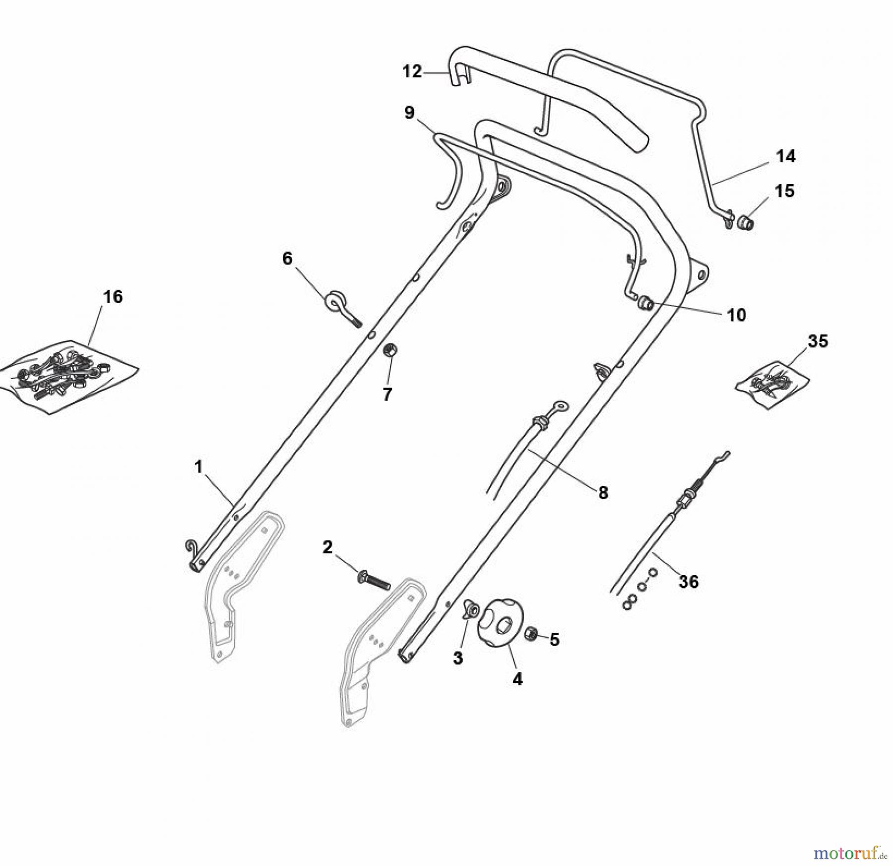  Global Garden Products GGP Rasenmäher Baujahr 2017 Benzin Mit Antrieb 2017 NP 534 TR/E Handle, Upper Part