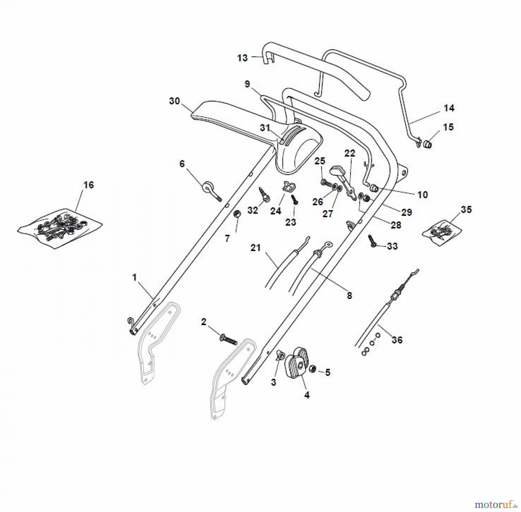 Global Garden Products GGP Rasenmäher Baujahr 2017 Benzin Mit Antrieb 2017 NP 534 TR/E Handle, Upper Part