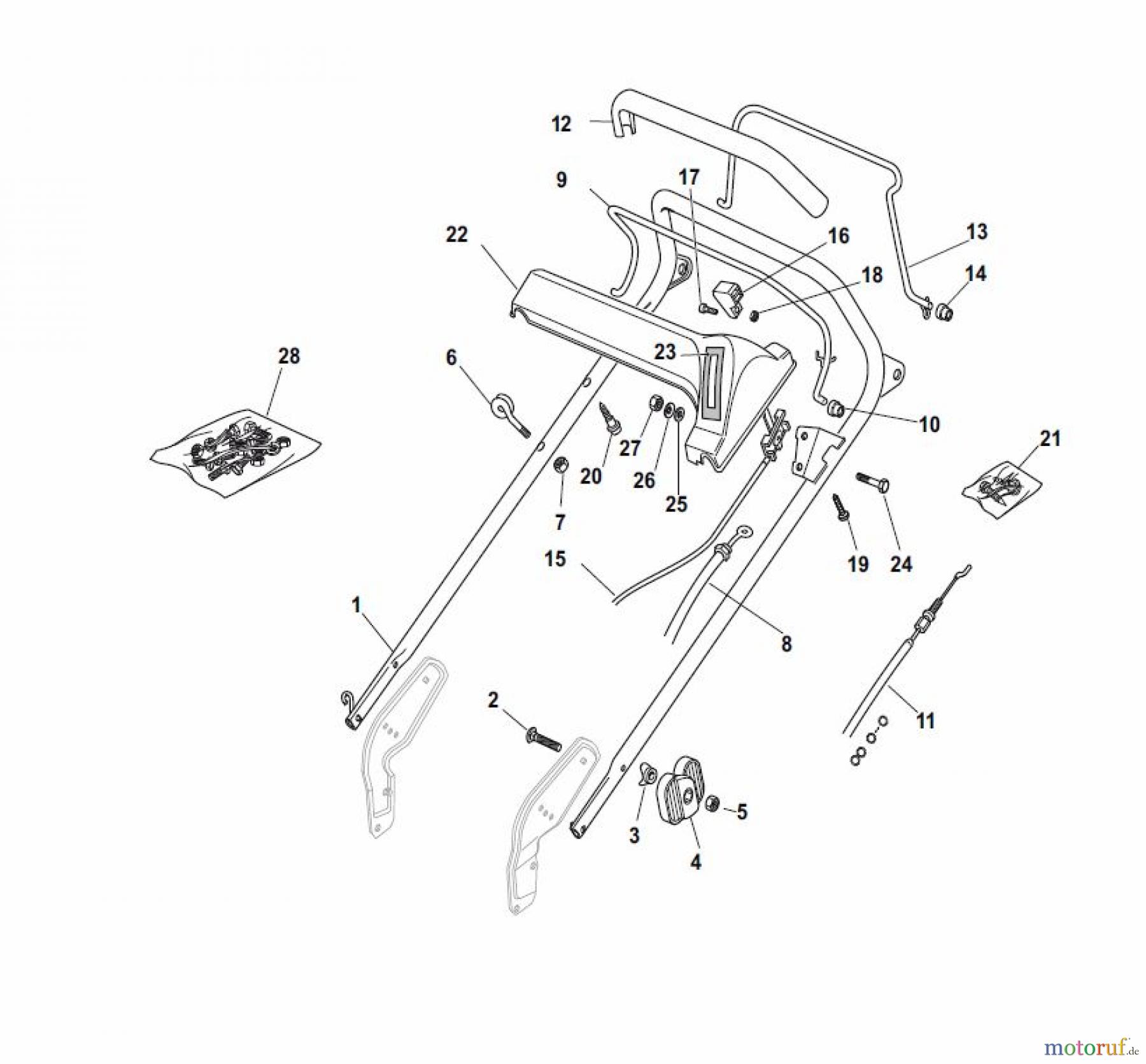  Global Garden Products GGP Rasenmäher Baujahr 2017 Benzin Mit Antrieb 2017 NP 534 TR/E Handle, Upper Part