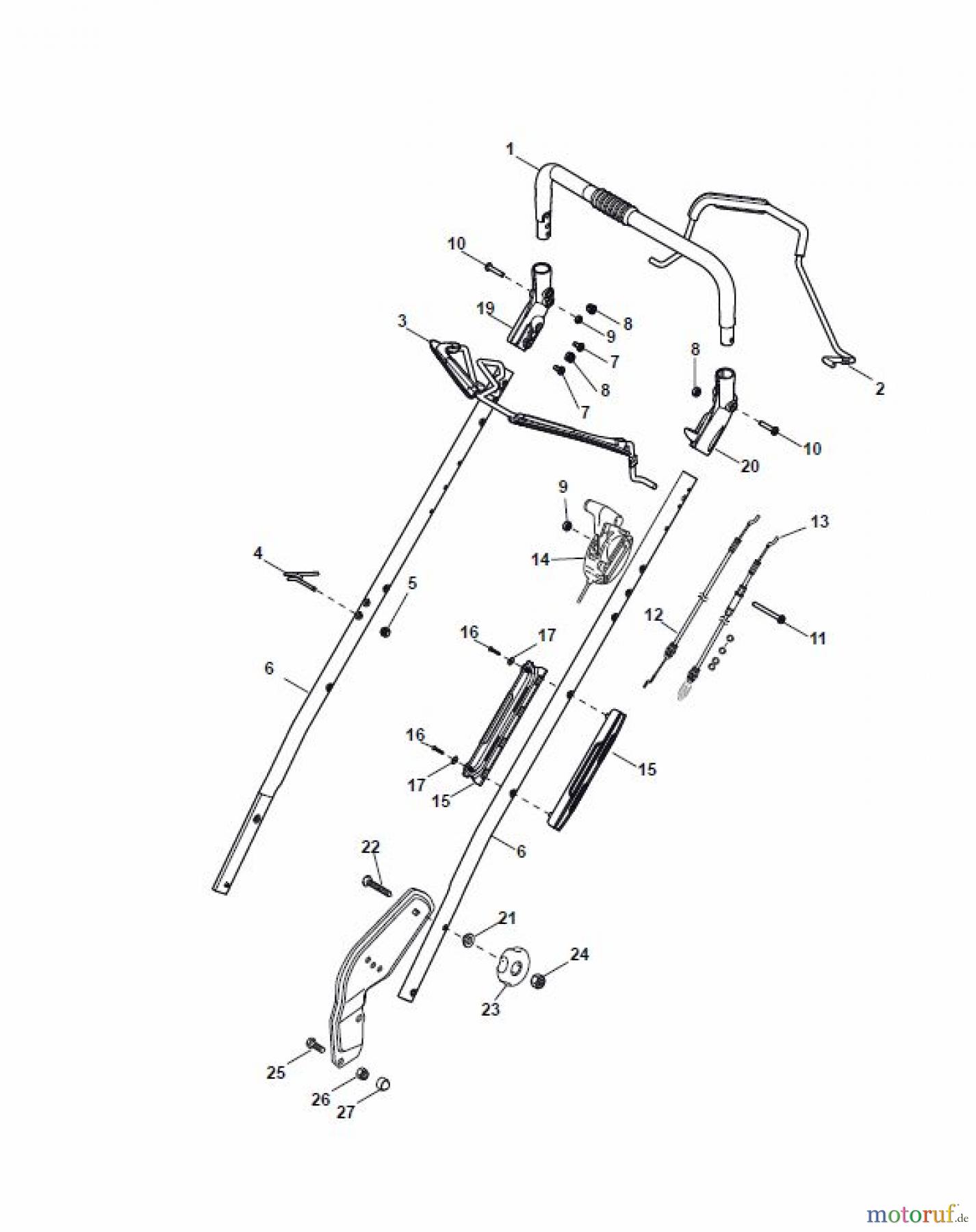  Global Garden Products GGP Rasenmäher Baujahr 2017 Benzin Mit Antrieb 2017 NP 534 TR/E Handle, Upper Part