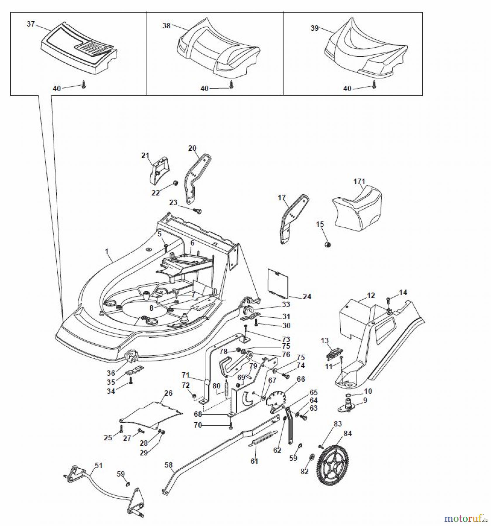  Global Garden Products GGP Rasenmäher Baujahr 2017 Benzin Mit Antrieb 2017 NP 534 W TR 3S Wheels And Height Adjusting