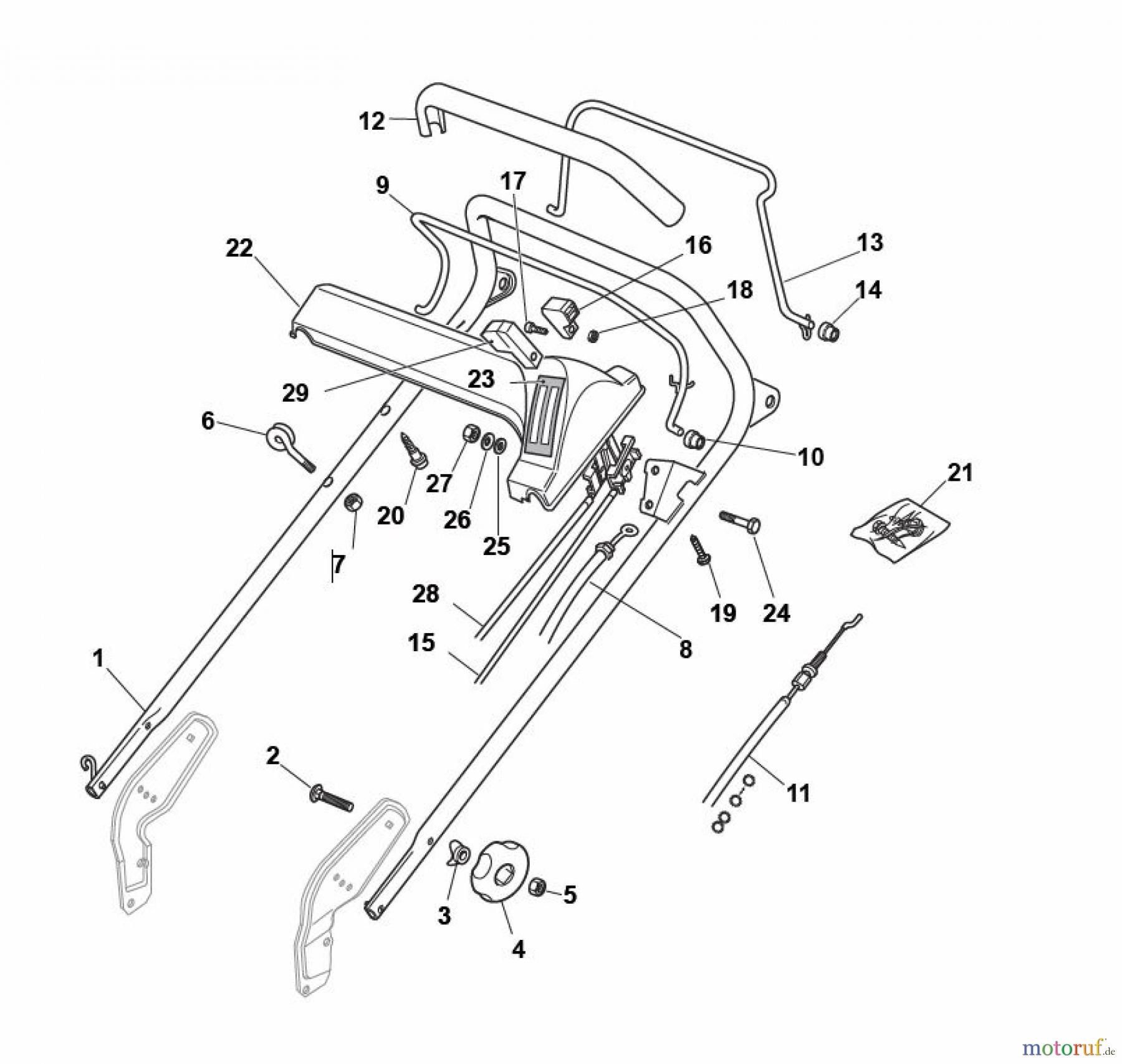  Global Garden Products GGP Rasenmäher Baujahr 2017 Benzin Mit Antrieb 2017 NP 534 W TR 3S Handle, Upper Part