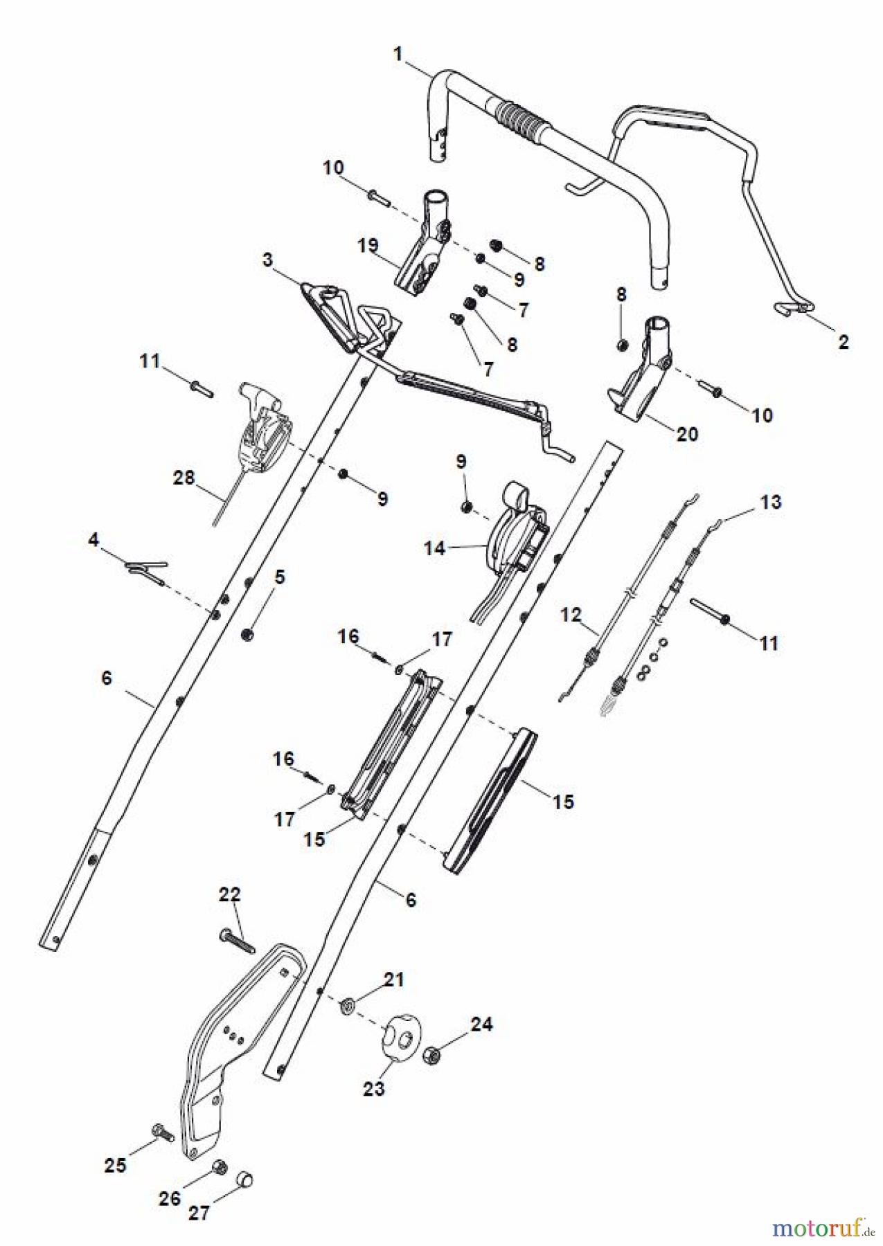 Global Garden Products GGP Rasenmäher Baujahr 2017 Benzin Mit Antrieb 2017 NP 534 W TR 3S Handle, Upper Part 3S