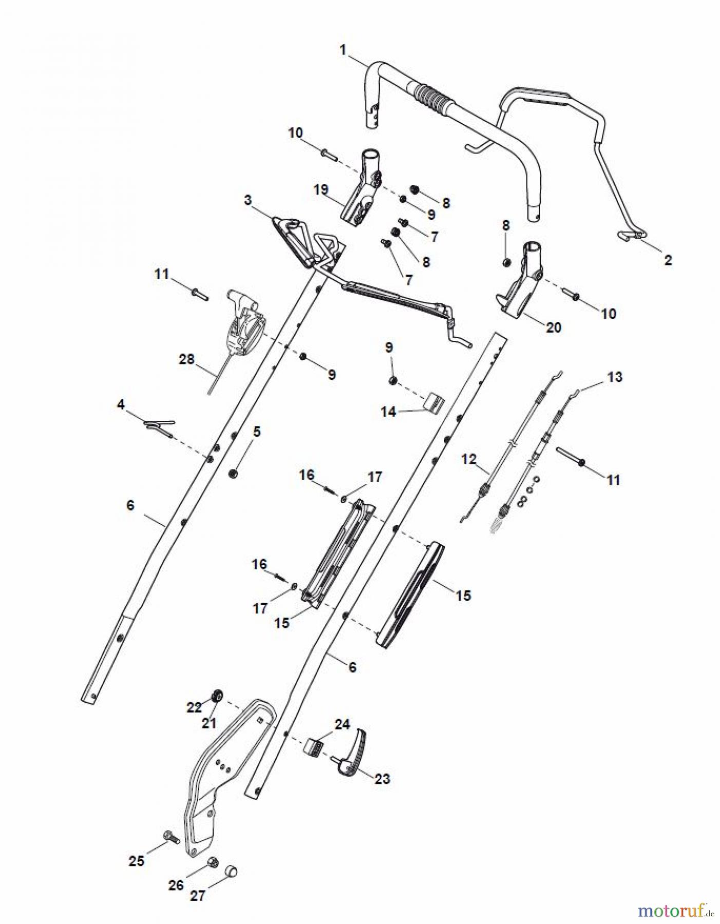 Global Garden Products GGP Rasenmäher Baujahr 2017 Benzin Mit Antrieb 2017 NP 534 W TR 3S Handle, Upper Part