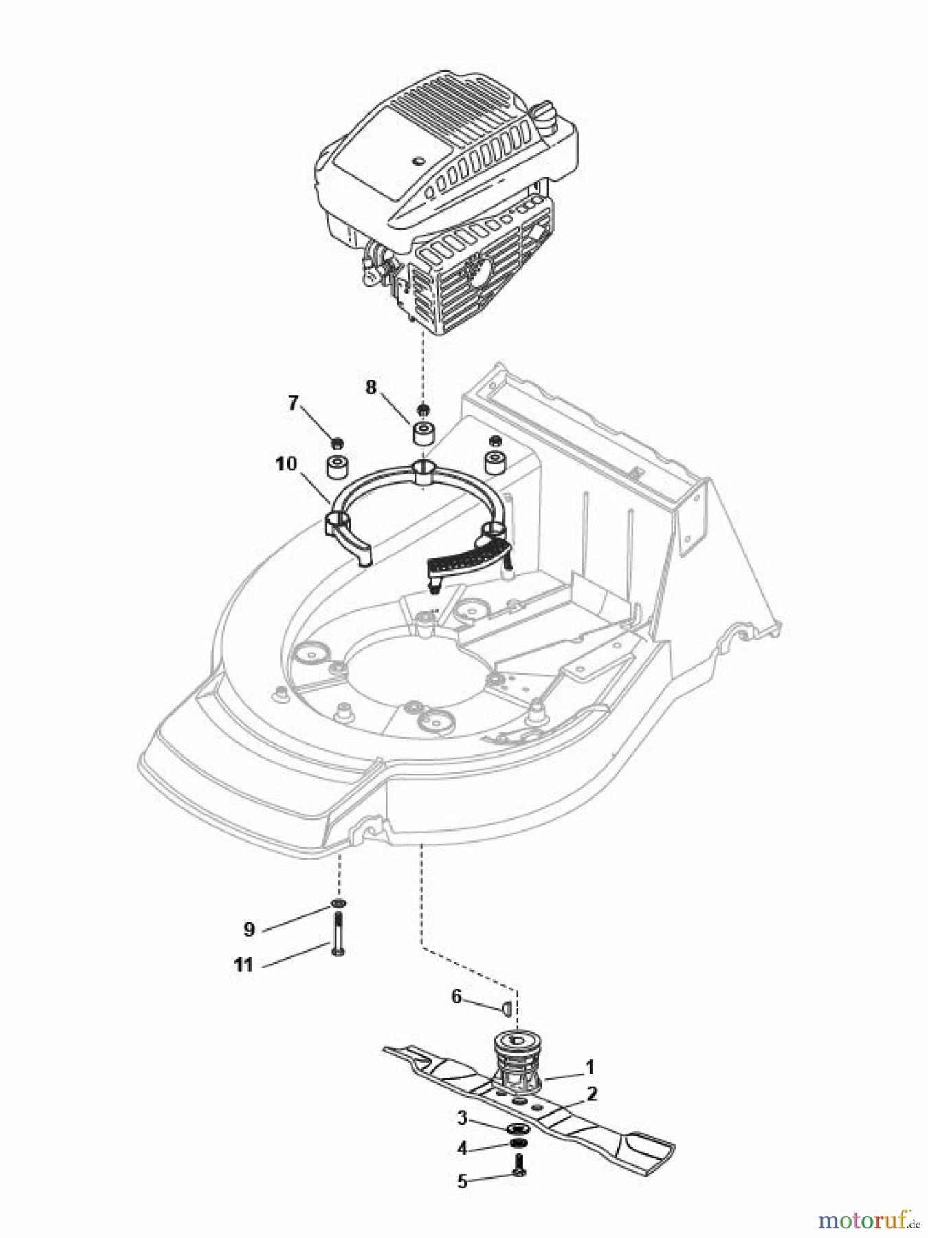 Global Garden Products GGP Rasenmäher Baujahr 2017 Benzin Mit Antrieb 2017 NP 534 W TR 3S Blade and Hub for B&S E Engine