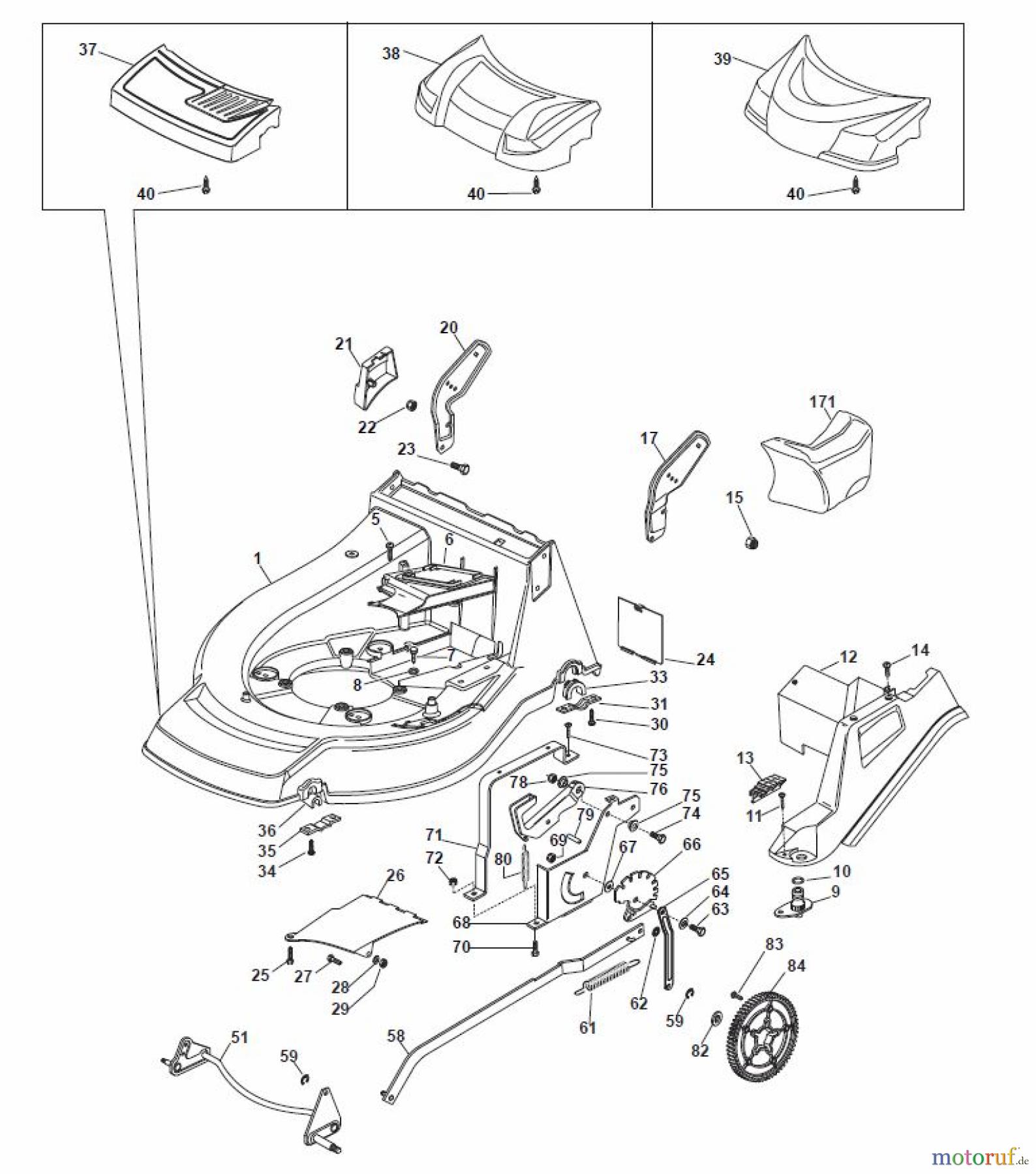  Global Garden Products GGP Rasenmäher Baujahr 2017 Benzin Mit Antrieb 2017 NP 534 W TR Wheels And Height Adjusting