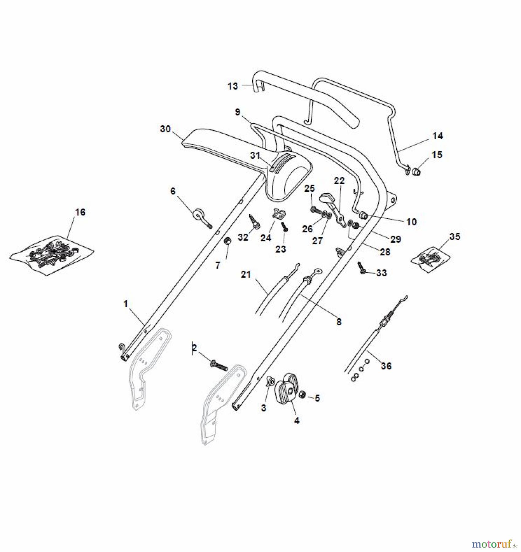  Global Garden Products GGP Rasenmäher Baujahr 2017 Benzin Mit Antrieb 2017 NP 534 W TR Handle, Upper Part