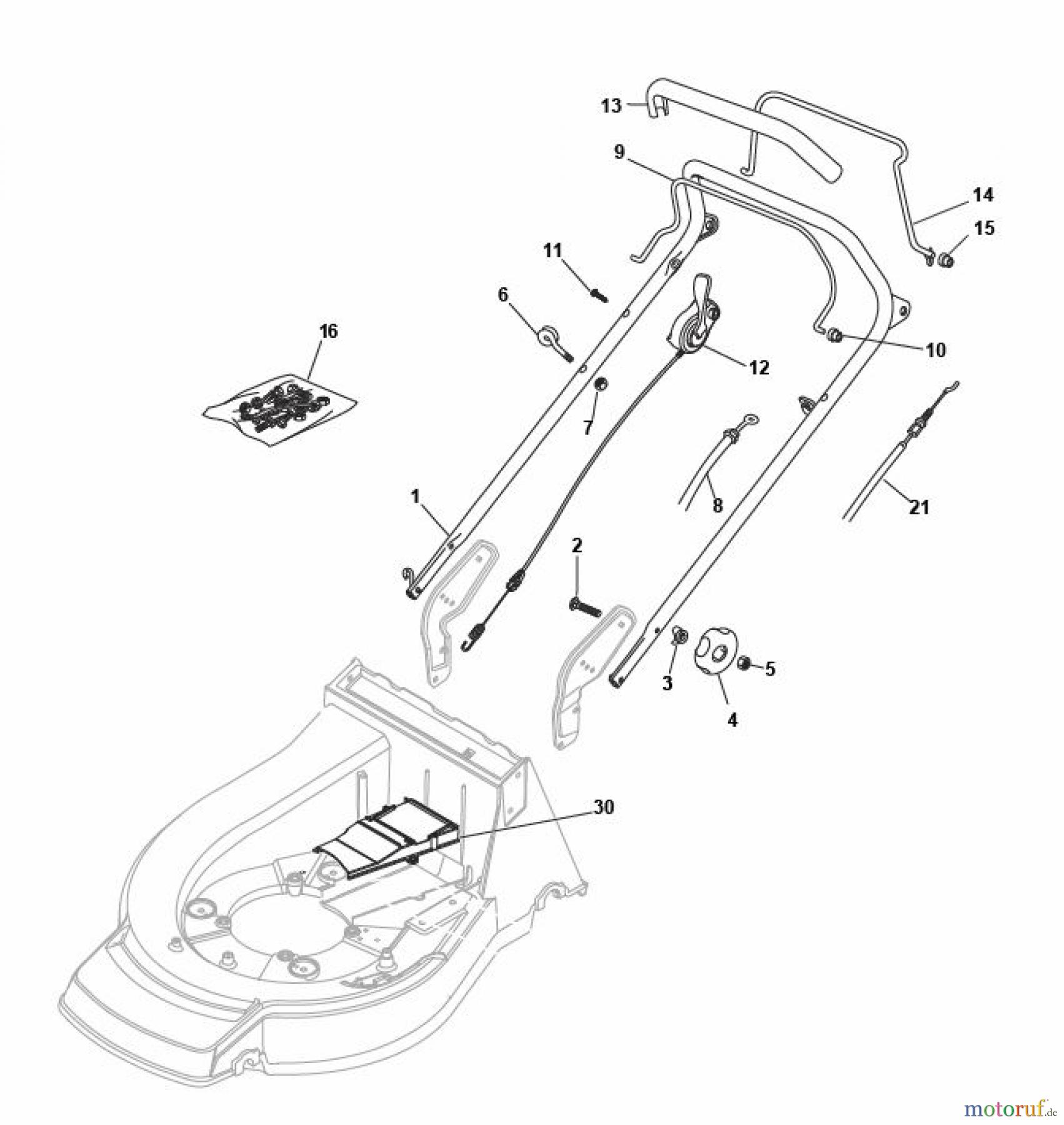  Global Garden Products GGP Rasenmäher Baujahr 2017 Benzin Mit Antrieb 2017 NP 534 W TR Handle, Upper Part BBC