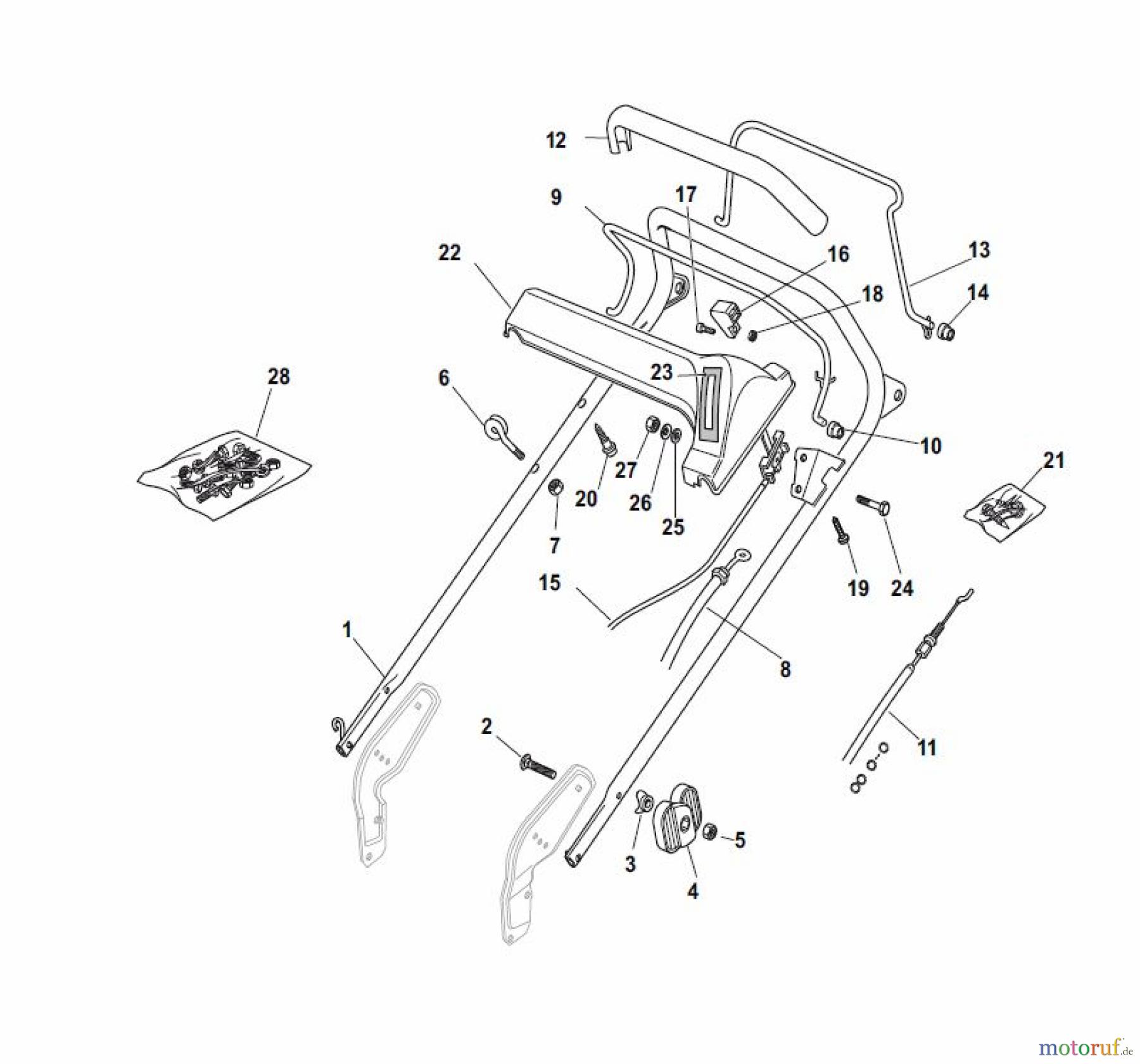  Global Garden Products GGP Rasenmäher Baujahr 2017 Benzin Mit Antrieb 2017 NP 534 W TR Handle, Upper Part