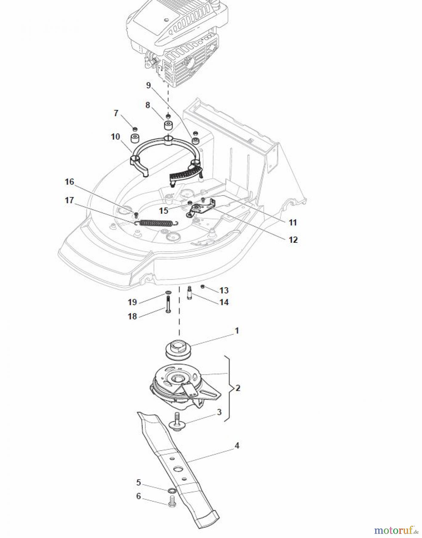 Global Garden Products GGP Rasenmäher Baujahr 2017 Benzin Mit Antrieb 2017 NP 534 W TR Blade and Hub with BBC
