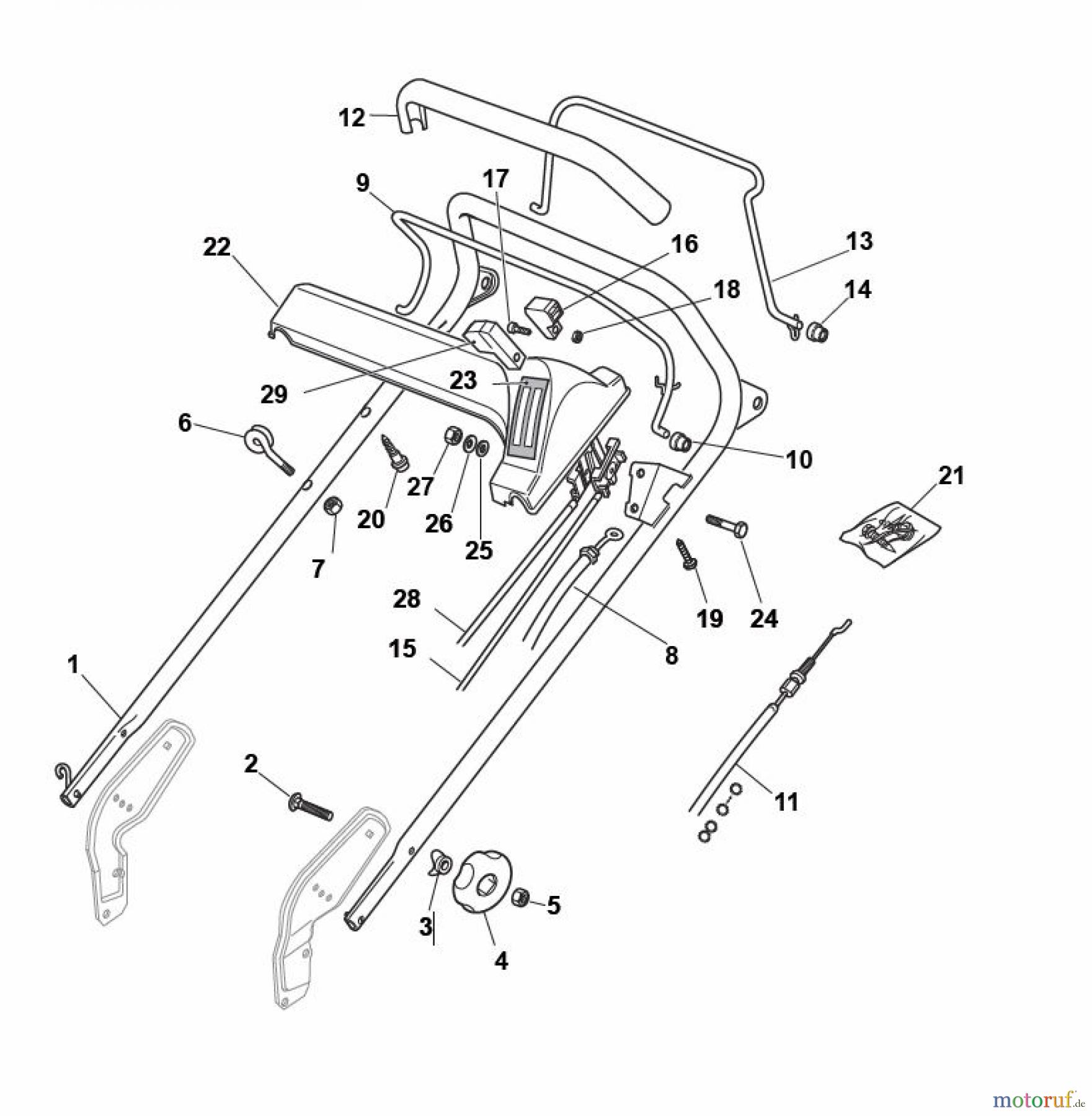  Global Garden Products GGP Rasenmäher Baujahr 2017 Benzin Mit Antrieb 2017 NP 534 W TR/E 3S Handle, Upper Part