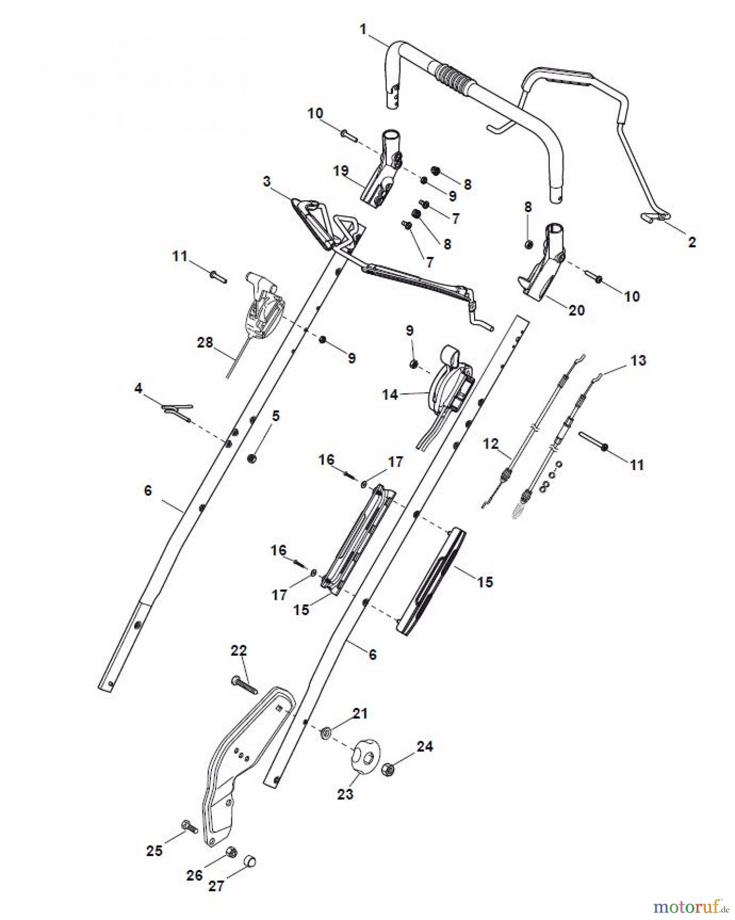 Global Garden Products GGP Rasenmäher Baujahr 2017 Benzin Mit Antrieb 2017 NP 534 W TR/E 3S Handle, Upper Part 3S