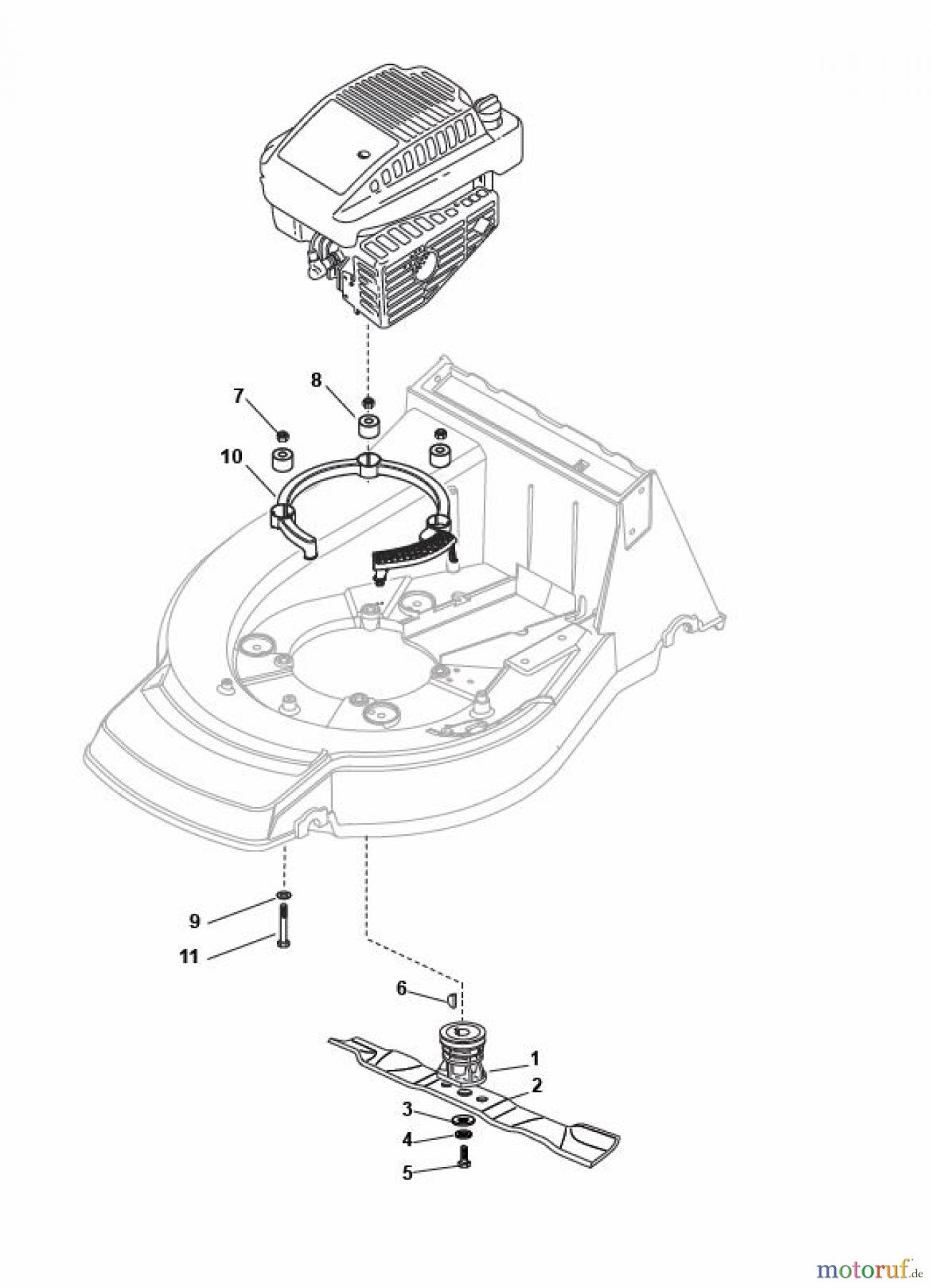  Global Garden Products GGP Rasenmäher Baujahr 2017 Benzin Mit Antrieb 2017 NP 534 W TR/E 3S Blade and Hub for B&S E Engine