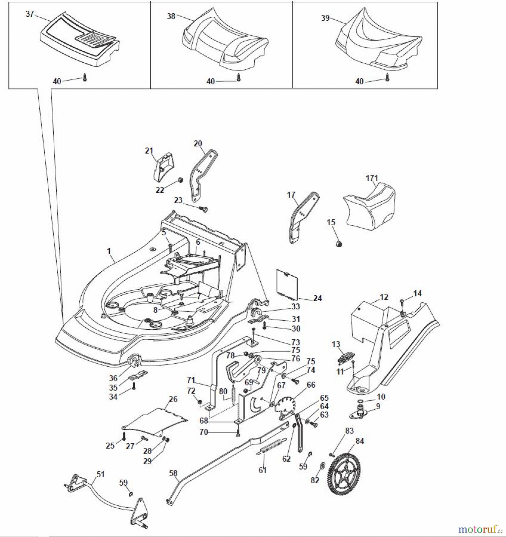 Global Garden Products GGP Rasenmäher Baujahr 2017 Benzin Mit Antrieb 2017 NP 534 W TR/E Wheels And Height Adjusting