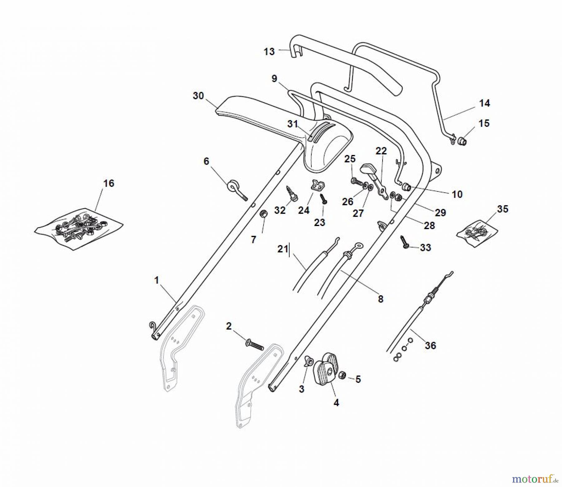 Global Garden Products GGP Rasenmäher Baujahr 2017 Benzin Mit Antrieb 2017 NP 534 W TR/E Handle, Upper Part
