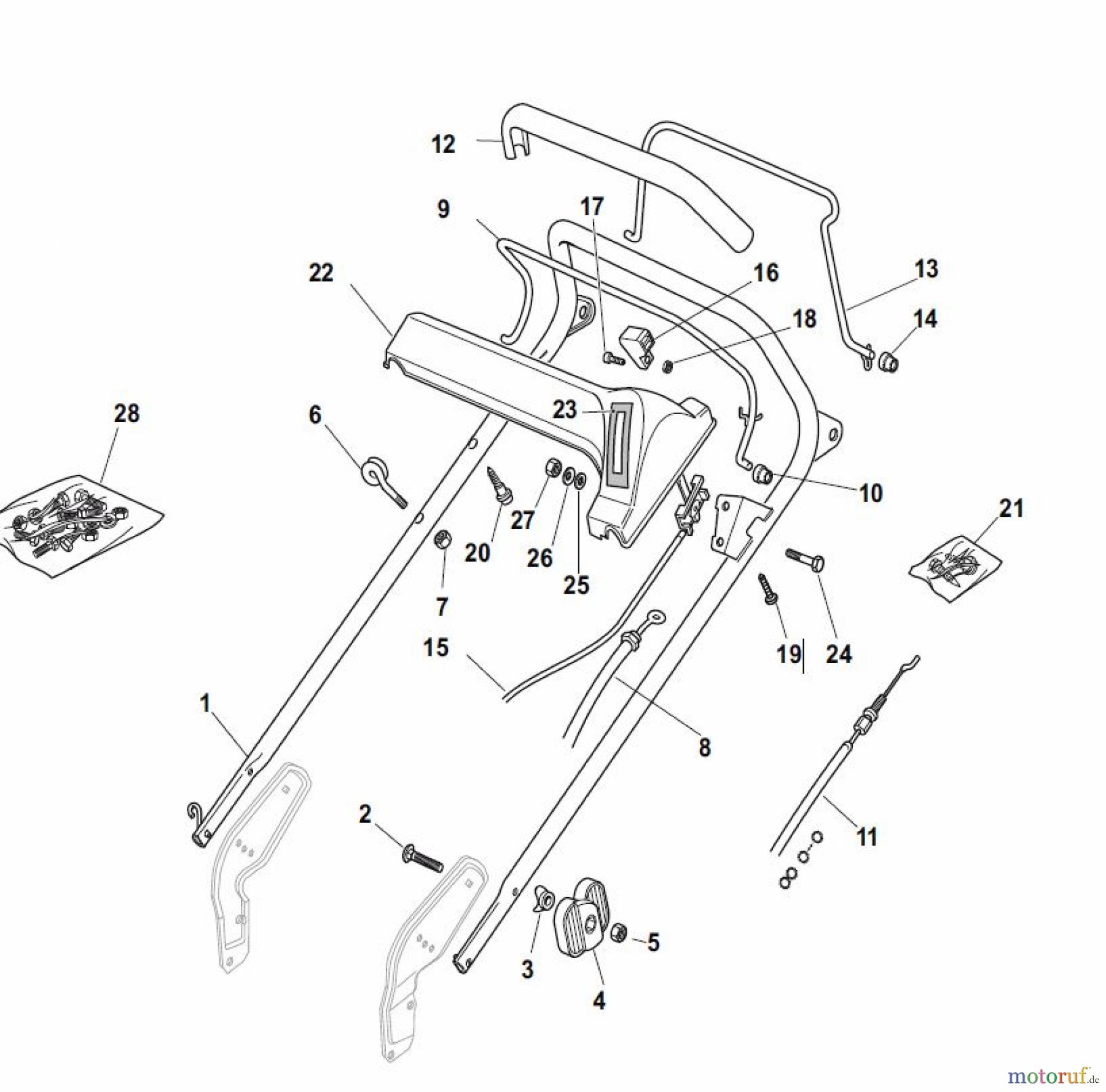 Global Garden Products GGP Rasenmäher Baujahr 2017 Benzin Mit Antrieb 2017 NP 534 W TR/E Handle, Upper Part