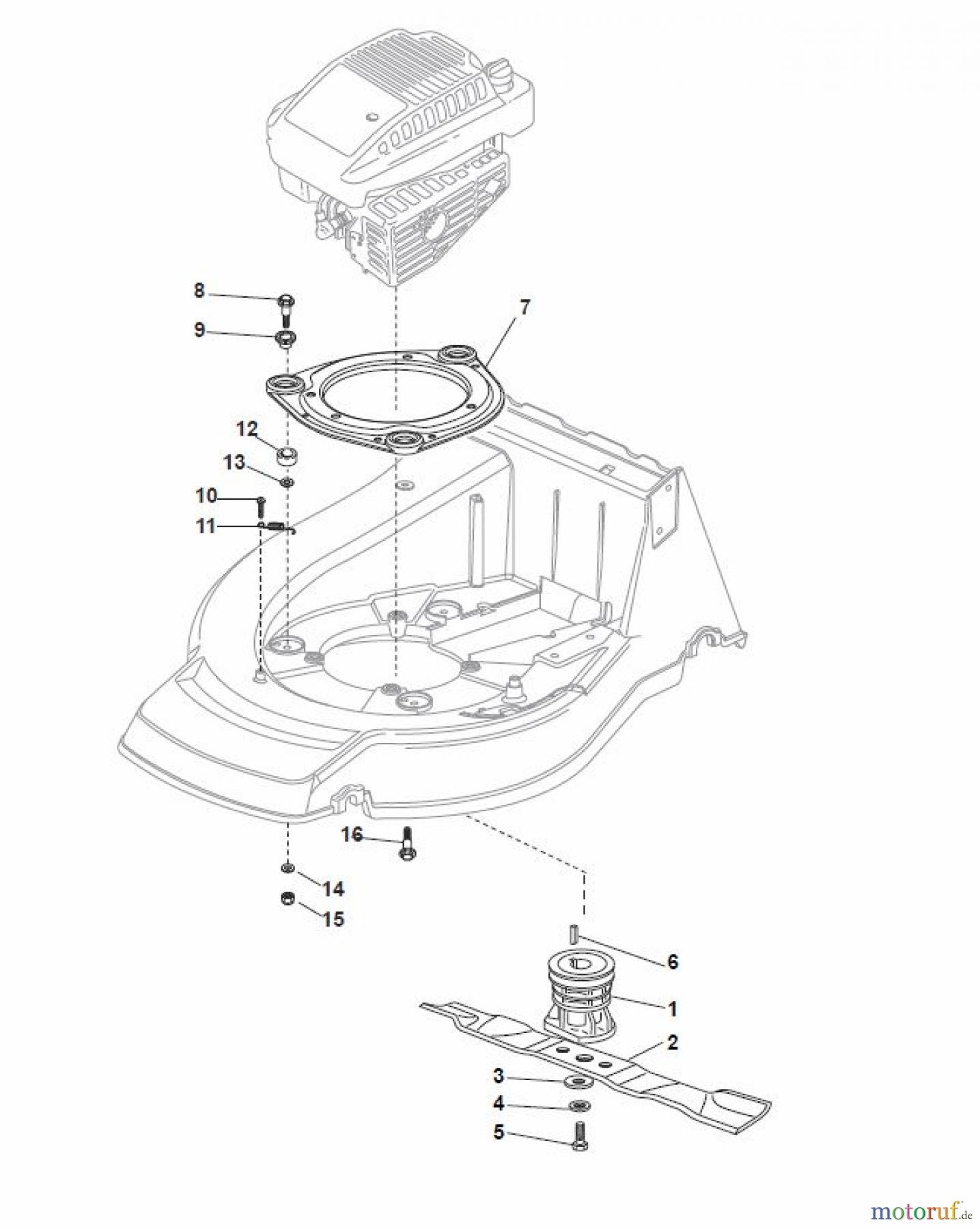 Global Garden Products GGP Rasenmäher Baujahr 2017 Benzin Mit Antrieb 2017 NP 534 W TR/E Blade and Hub with AVS