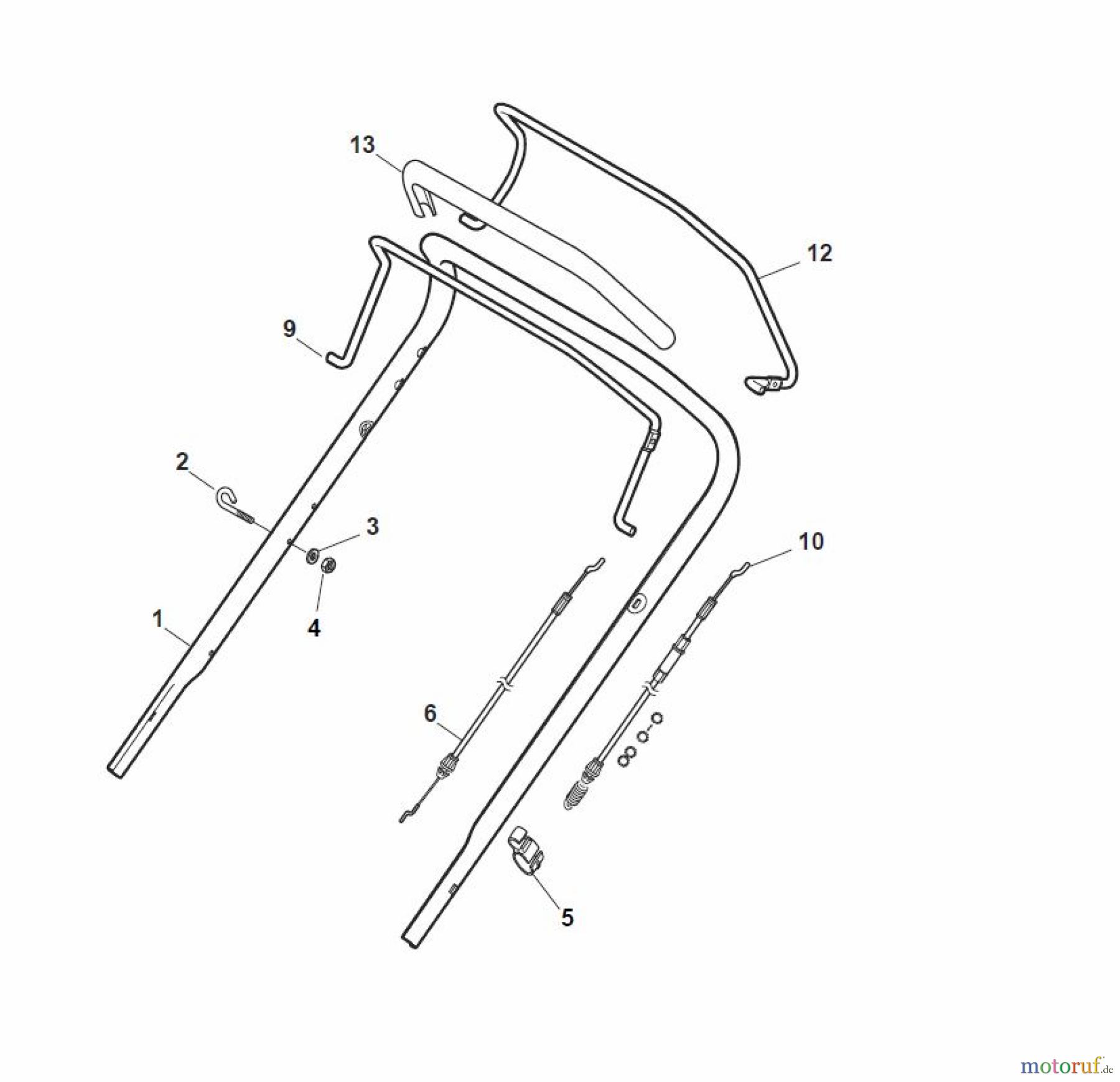 Global Garden Products GGP Rasenmäher Baujahr 2017 Benzin Mit Antrieb 2017 NT 484 TR/E - 484 TRQ/E Handle, Upper Part - ECO