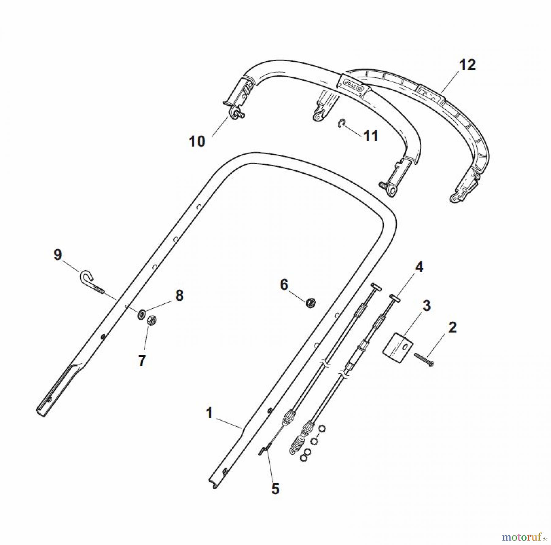  Global Garden Products GGP Rasenmäher Baujahr 2017 Benzin Mit Antrieb 2017 NT 484 TR/E - 484 TRQ/E Handle, Upper Part