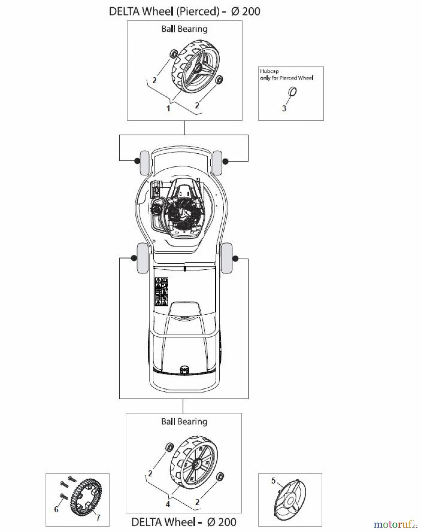 Global Garden Products GGP Rasenmäher Baujahr 2017 Benzin Mit Antrieb 2017 NT 484 TR/E - 484 TRQ/E Wheels and Hub Caps