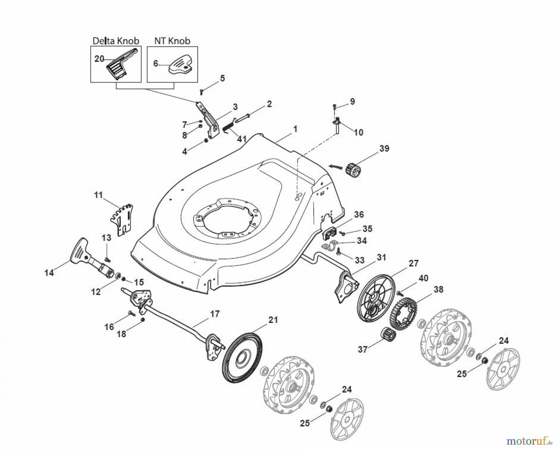Global Garden Products GGP Rasenmäher Baujahr 2017 Benzin Mit Antrieb 2017 NT 484 TR/E 4S - TRQ/E 4S Deck And Height Adjusting