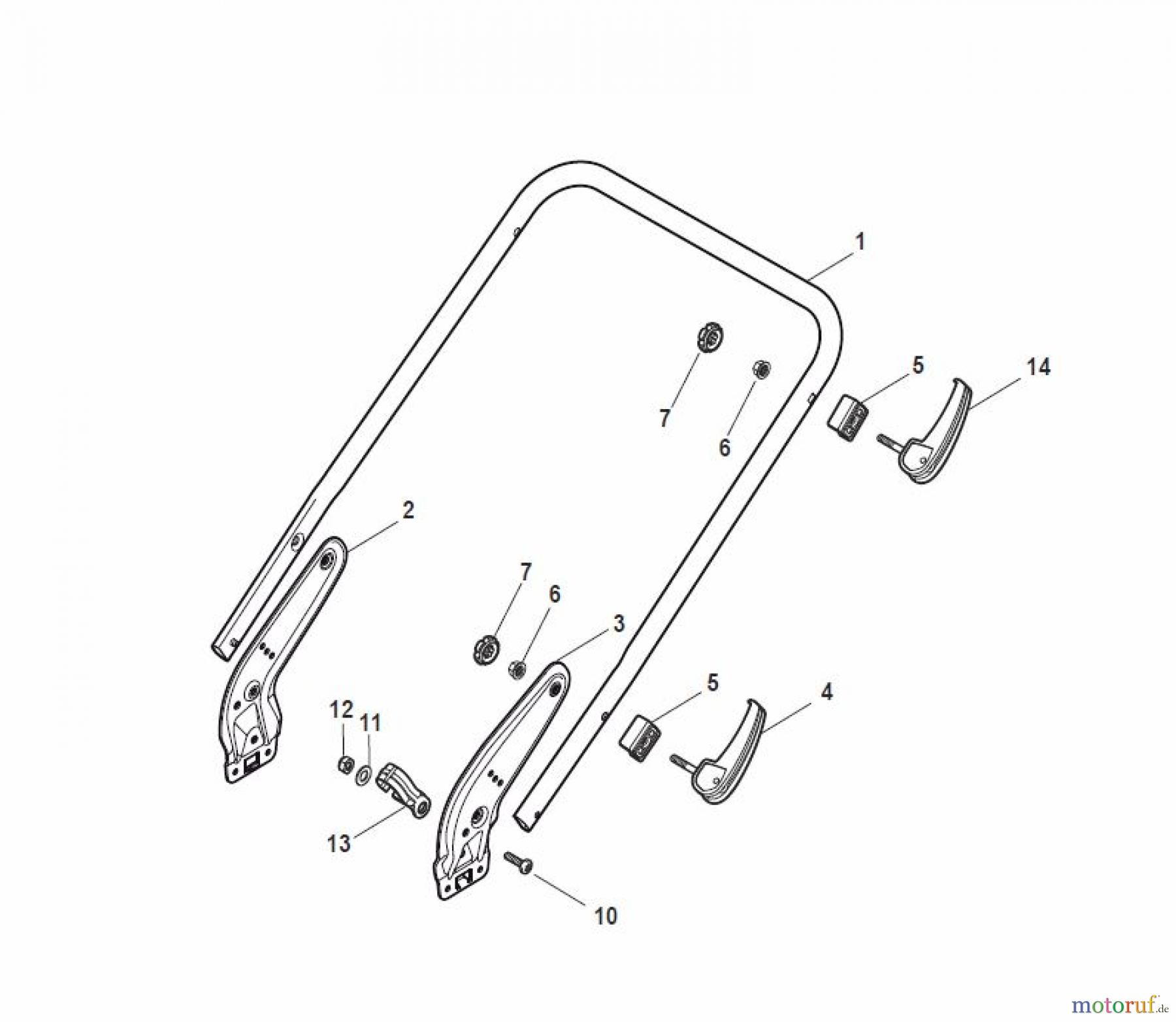 Global Garden Products GGP Rasenmäher Baujahr 2017 Benzin Mit Antrieb 2017 NT 484 TR/E 4S - TRQ/E 4S Handle, Lower Part - LUX