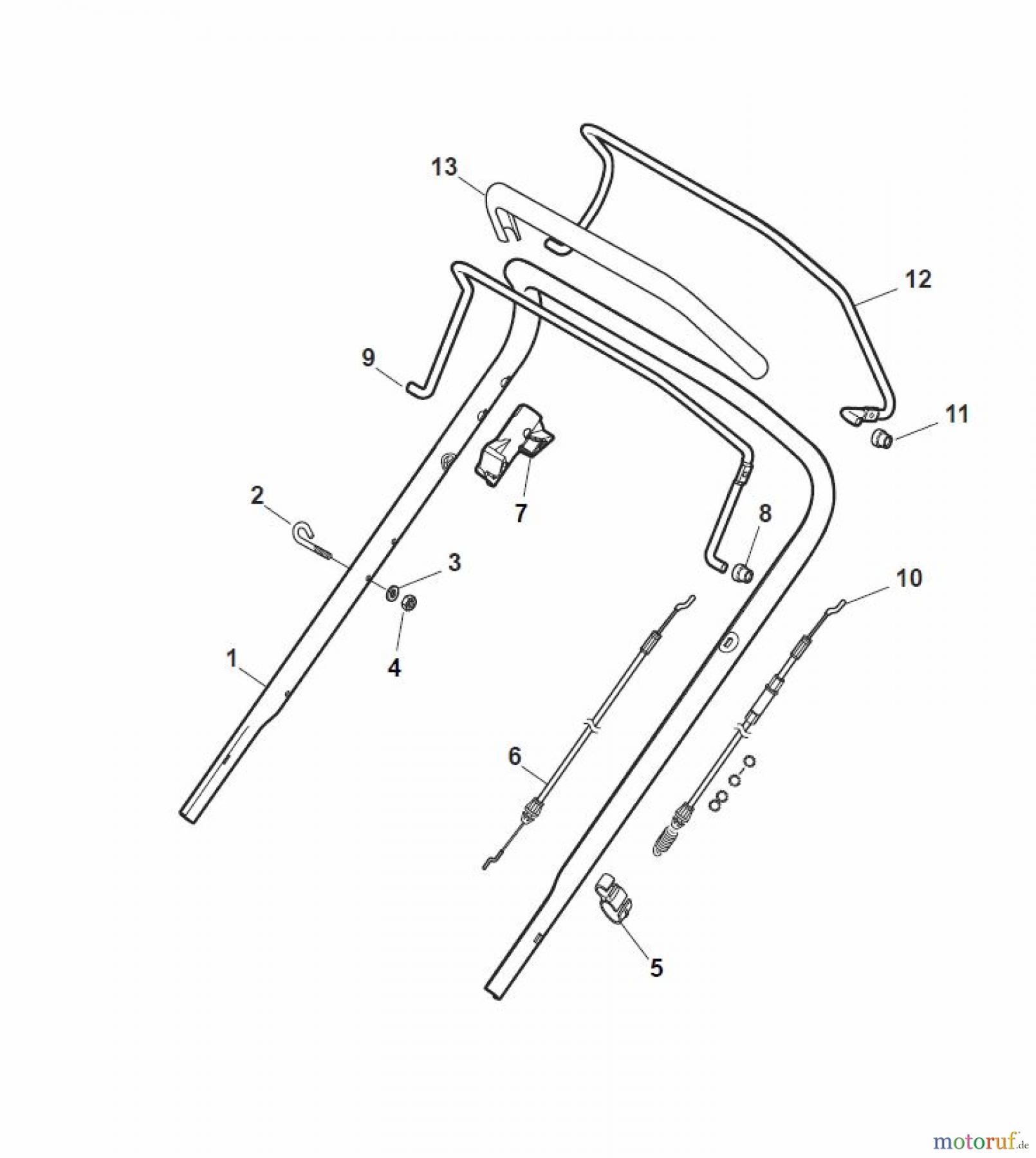  Global Garden Products GGP Rasenmäher Baujahr 2017 Benzin Mit Antrieb 2017 NT 484 TR/E 4S - TRQ/E 4S Handle, Upper Part - LUX
