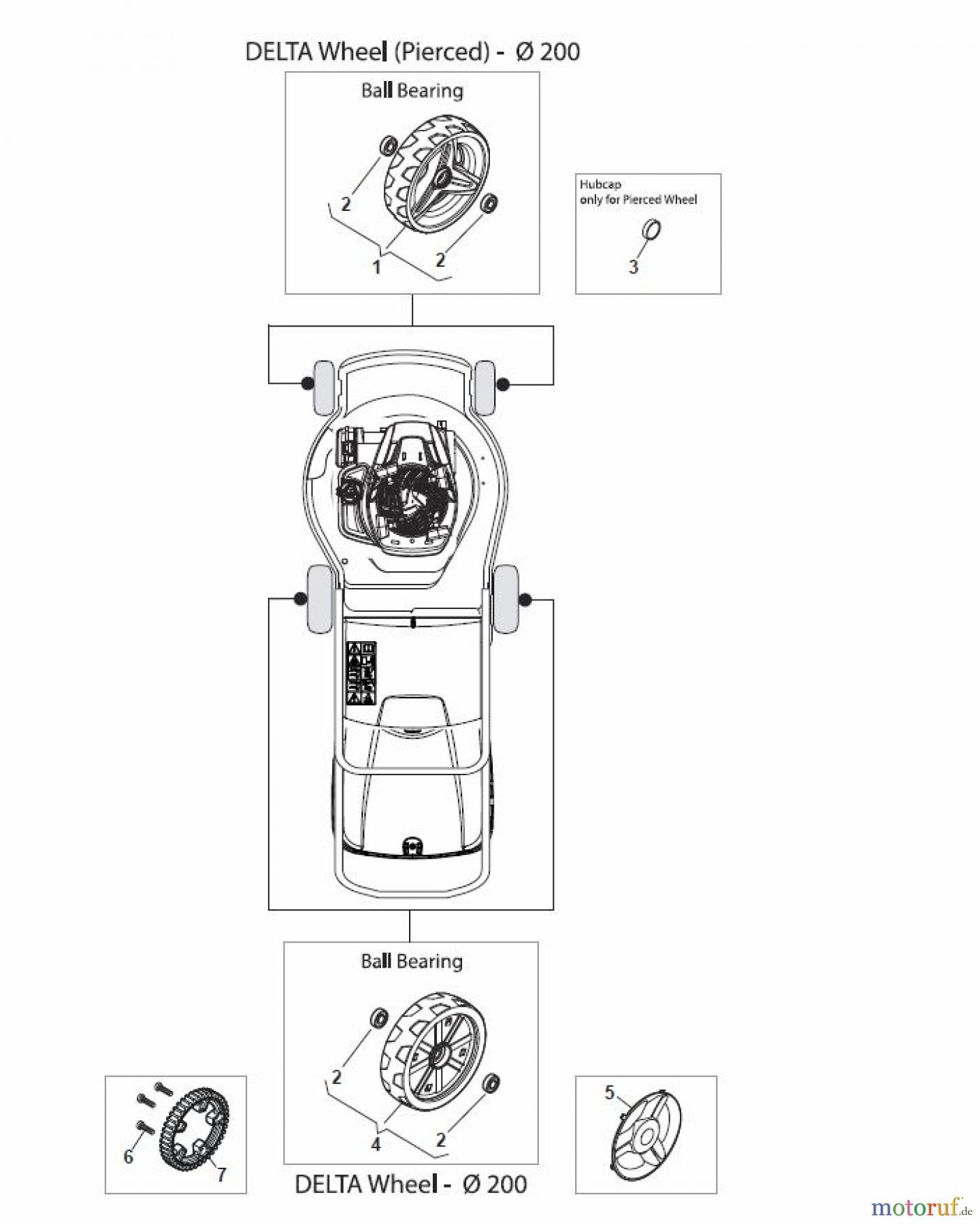 Global Garden Products GGP Rasenmäher Baujahr 2017 Benzin Mit Antrieb 2017 NT 484 TR/E 4S - TRQ/E 4S Wheels and Hub Caps