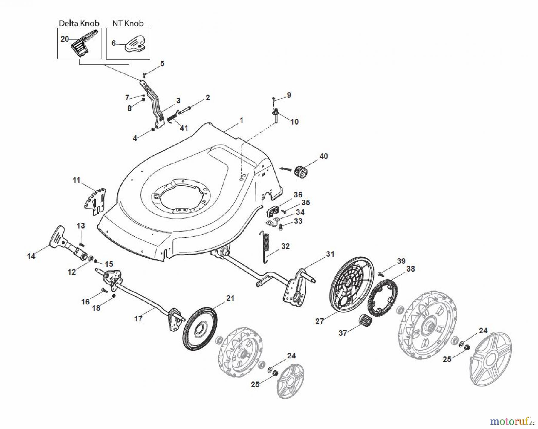  Global Garden Products GGP Rasenmäher Baujahr 2017 Benzin Mit Antrieb 2017 NT 484 W TR - 484 W TRQ Deck And Height Adjusting