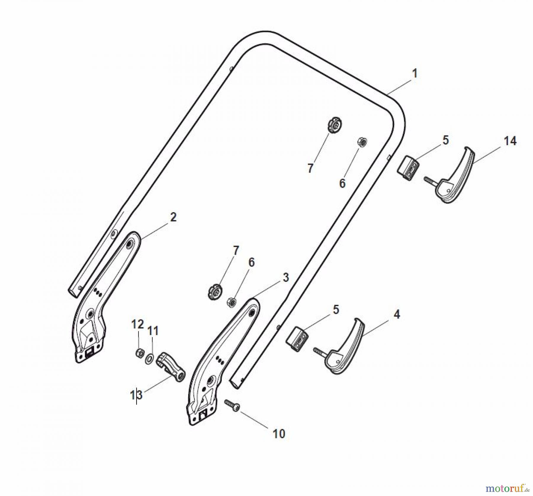  Global Garden Products GGP Rasenmäher Baujahr 2017 Benzin Mit Antrieb 2017 NT 484 W TR - 484 W TRQ Handle, Lower Part - LUX