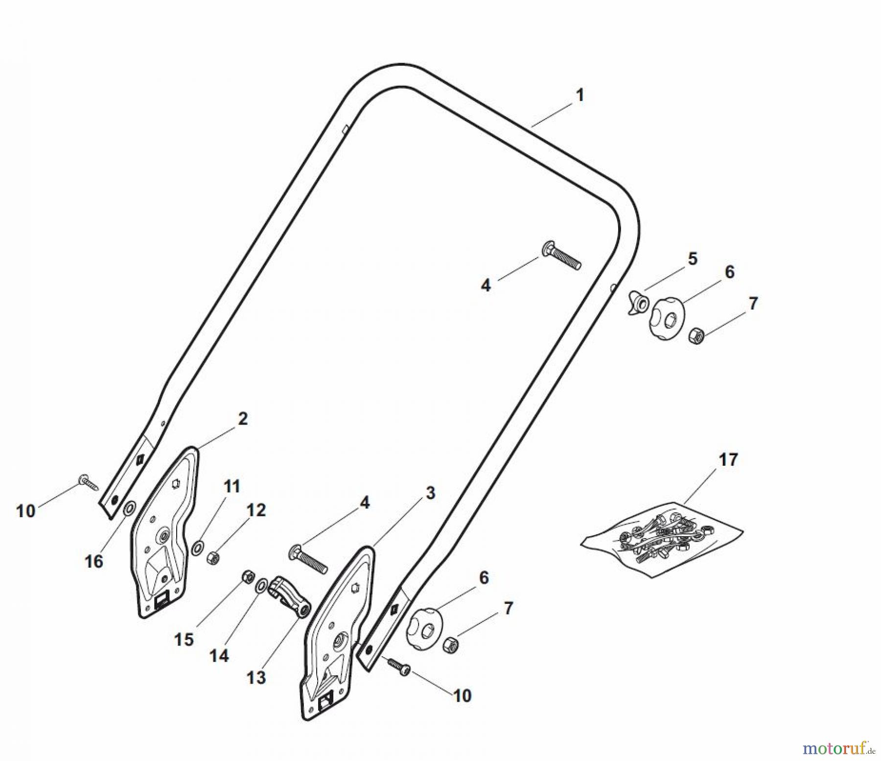  Global Garden Products GGP Rasenmäher Baujahr 2017 Benzin Mit Antrieb 2017 NT 484 W TR - 484 W TRQ Handle, Lower Part - ECO