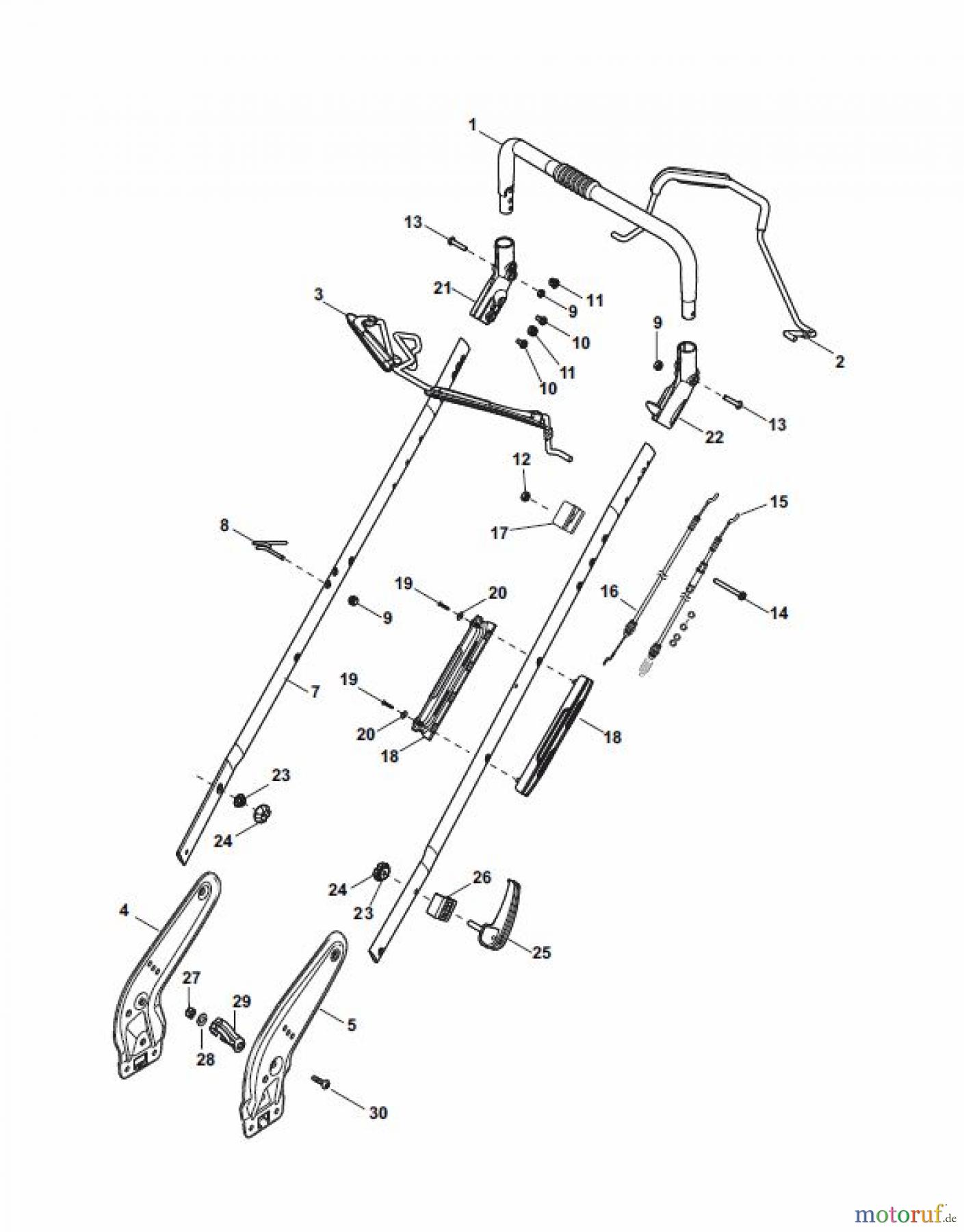  Global Garden Products GGP Rasenmäher Baujahr 2017 Benzin Mit Antrieb 2017 NT 484 W TR - 484 W TRQ Handle, Upper Part