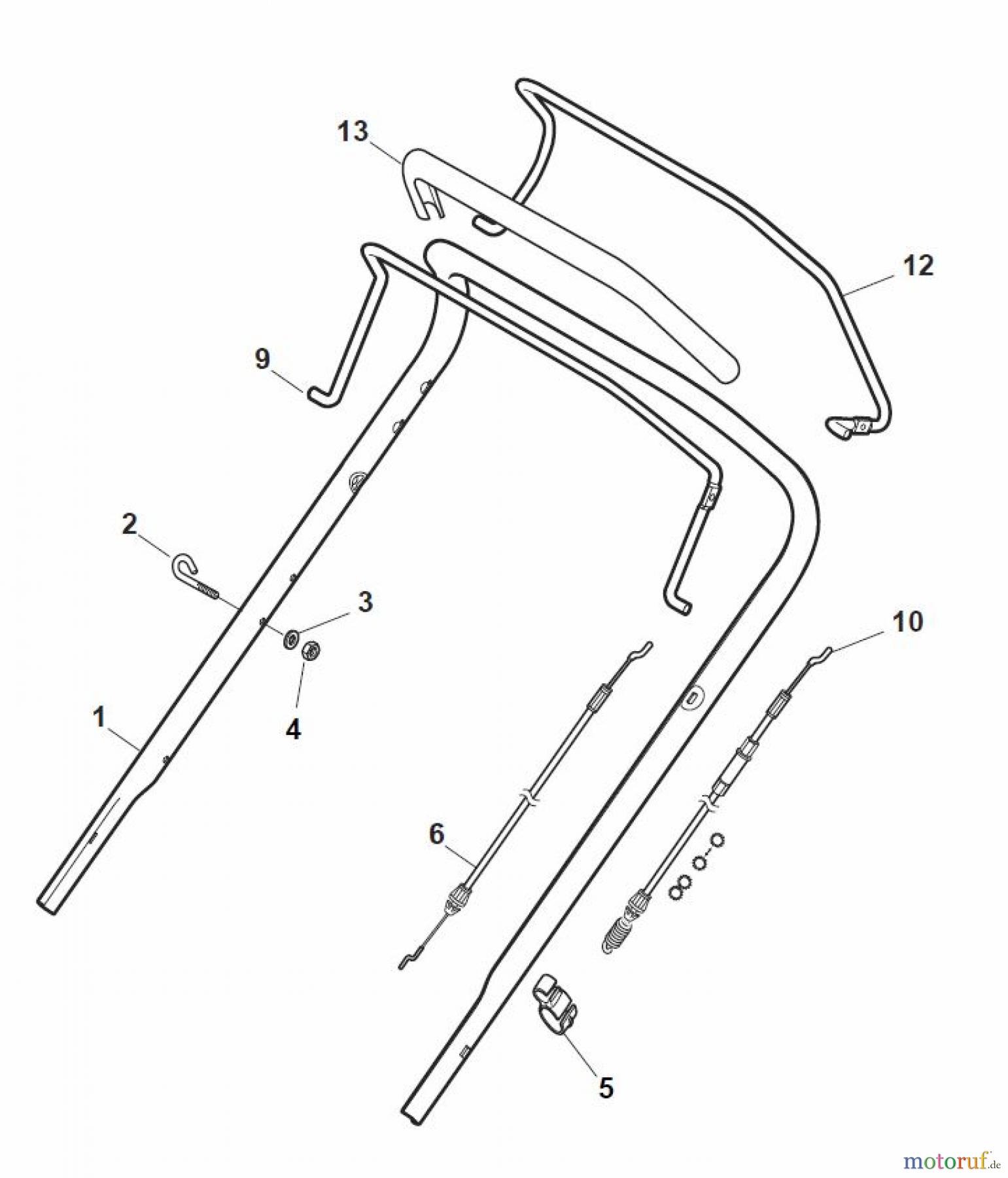  Global Garden Products GGP Rasenmäher Baujahr 2017 Benzin Mit Antrieb 2017 NT 484 W TR - 484 W TRQ Handle, Upper Part - ECO