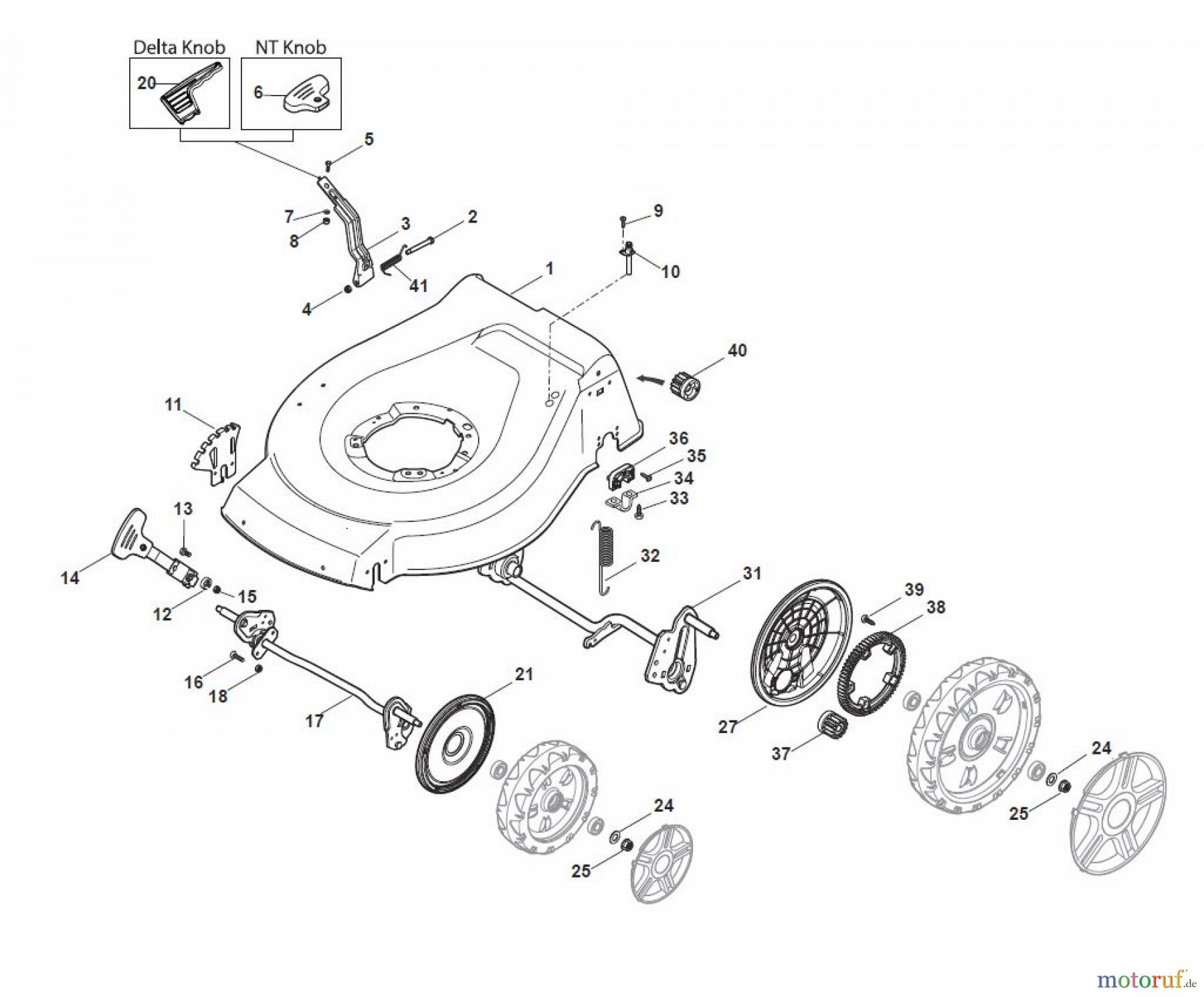 Global Garden Products GGP Rasenmäher Baujahr 2017 Benzin Mit Antrieb 2017 NT 484 W TR 4S - W TRQ 4S Deck And Height Adjusting