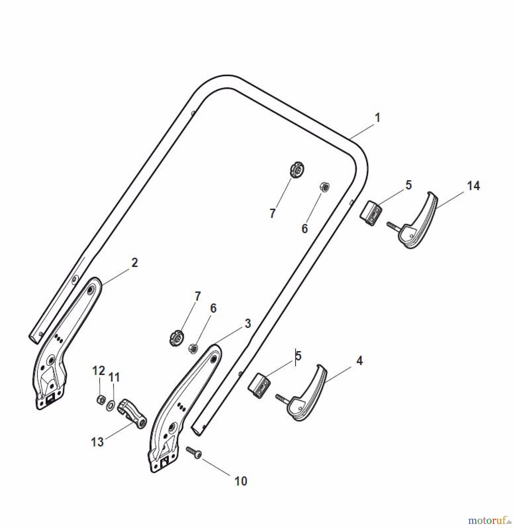Global Garden Products GGP Rasenmäher Baujahr 2017 Benzin Mit Antrieb 2017 NT 484 W TR 4S - W TRQ 4S Handle, Lower Part - LUX