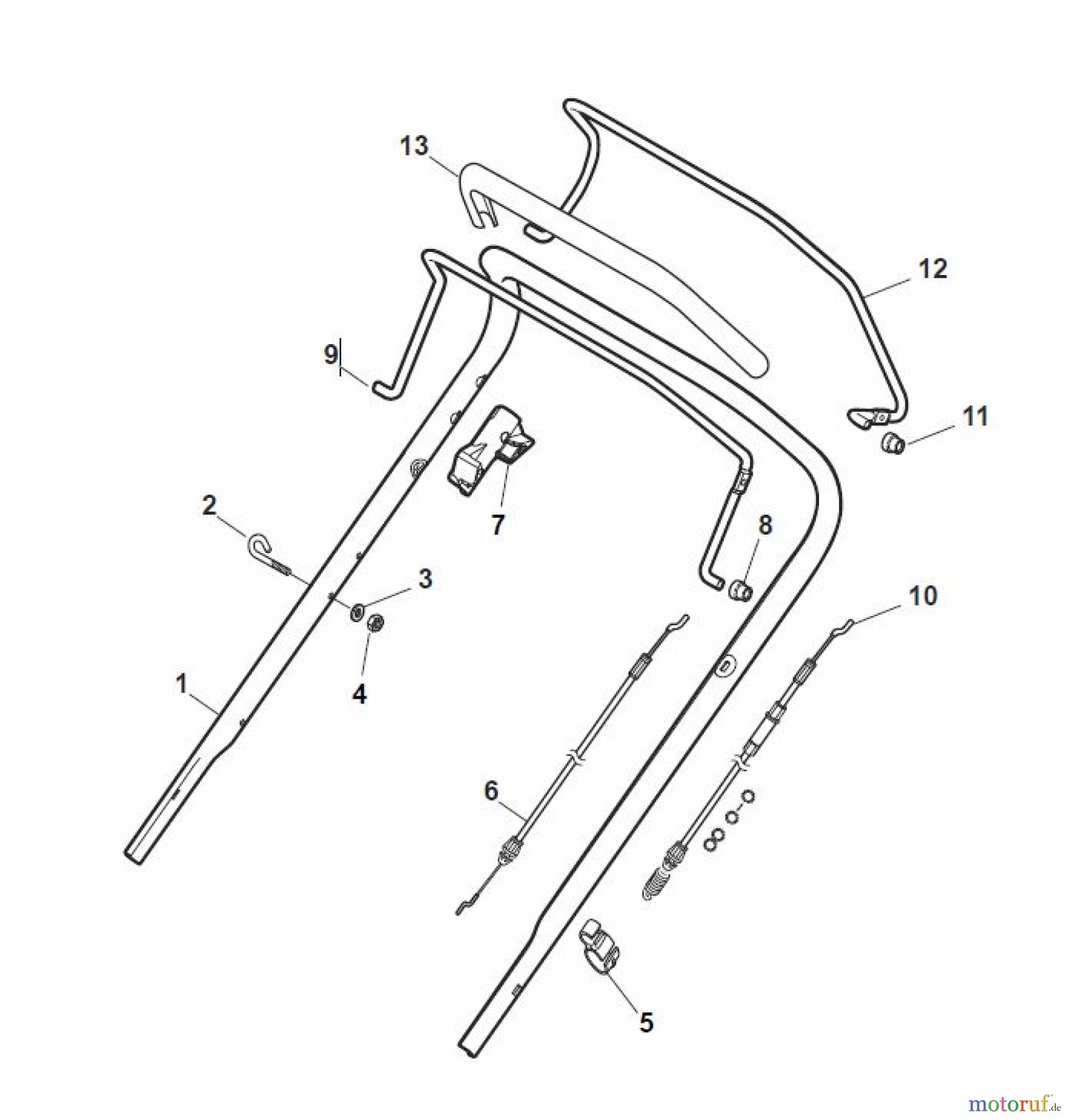  Global Garden Products GGP Rasenmäher Baujahr 2017 Benzin Mit Antrieb 2017 NT 484 W TR 4S - W TRQ 4S Handle, Upper Part - LUX