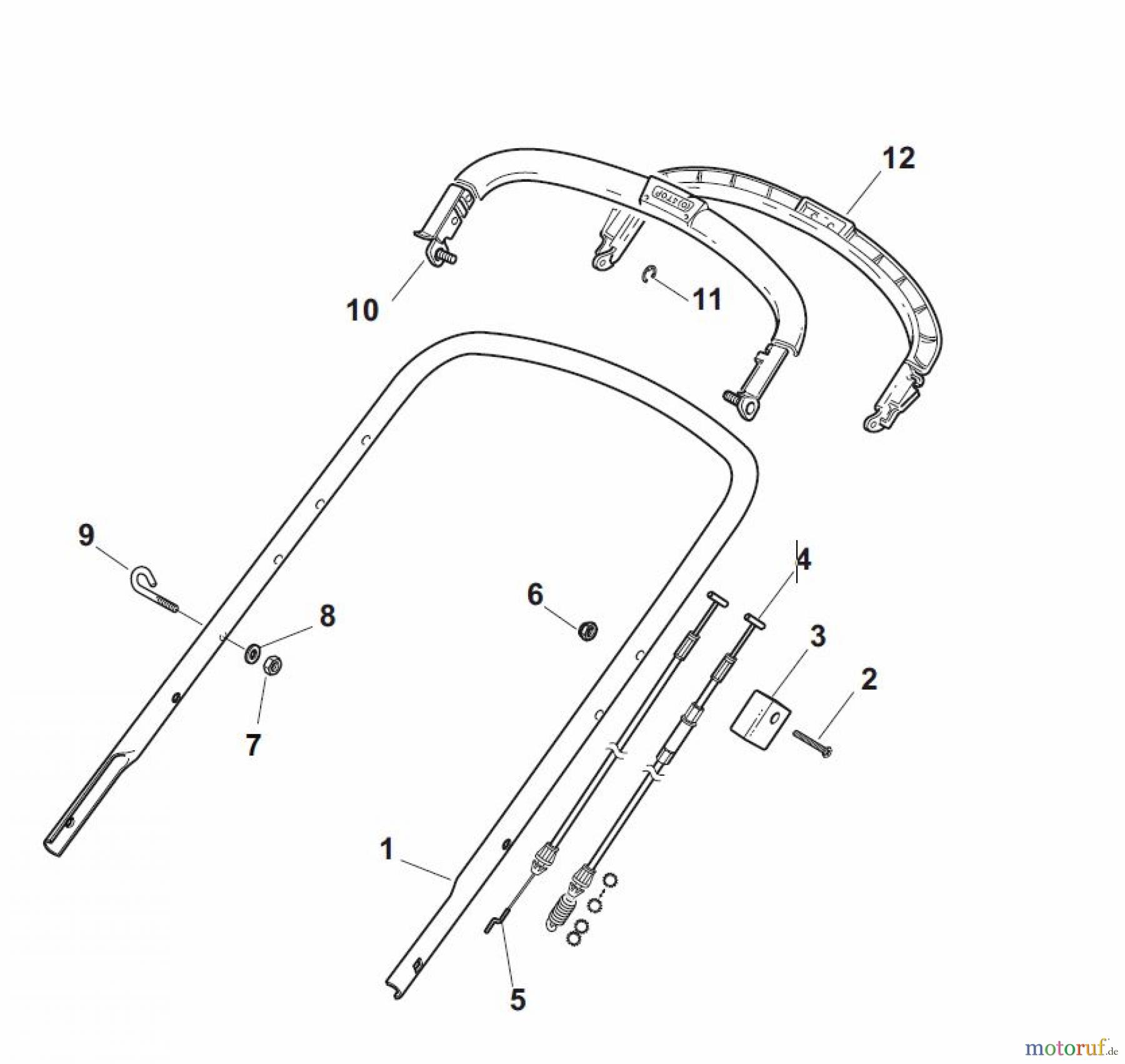  Global Garden Products GGP Rasenmäher Baujahr 2017 Benzin Mit Antrieb 2017 NT 484 W TR 4S - W TRQ 4S Handle, Upper Part