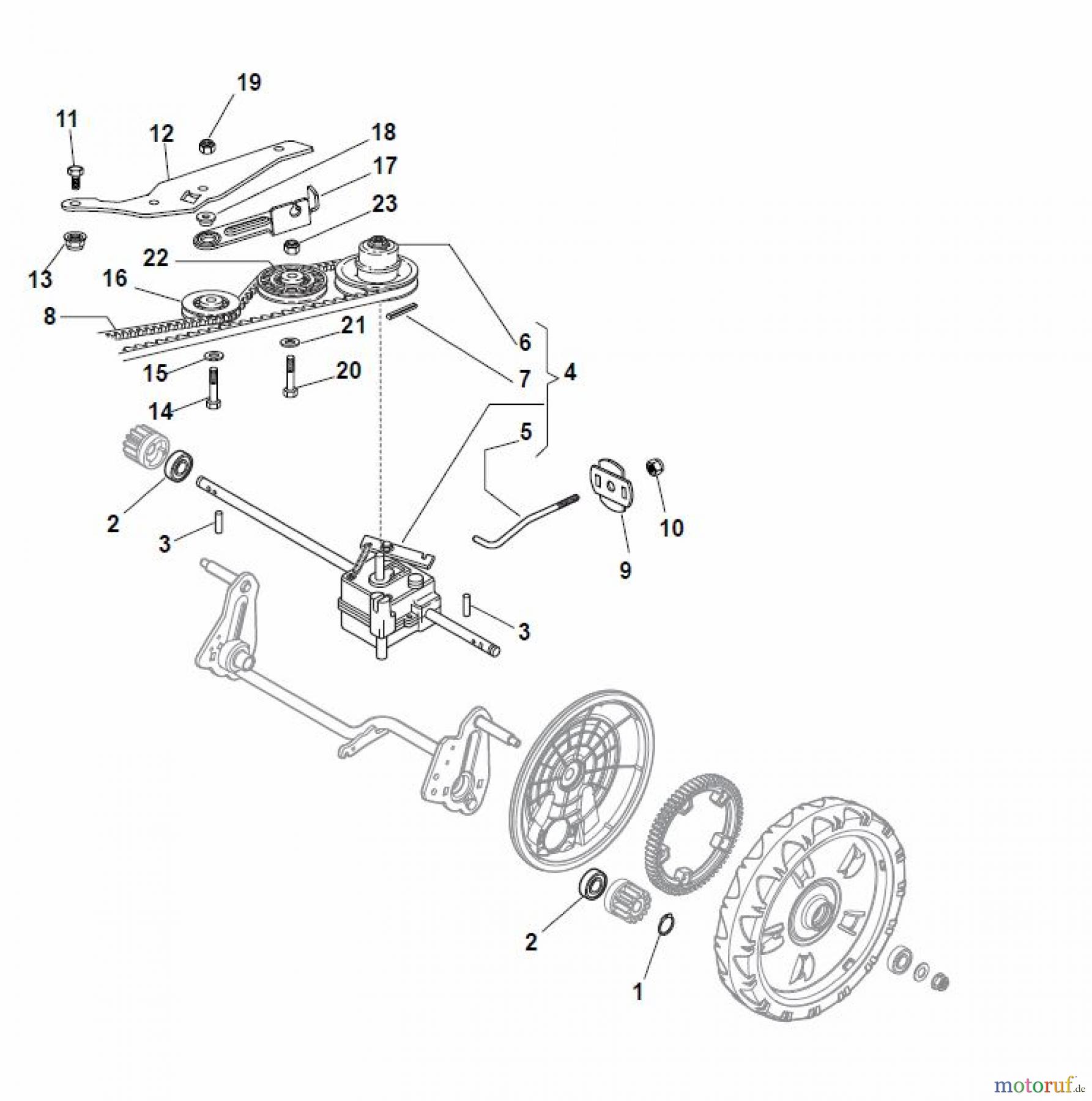 Global Garden Products GGP Rasenmäher Baujahr 2017 Benzin Mit Antrieb 2017 NT 484 W TR 4S - W TRQ 4S Gear B ox