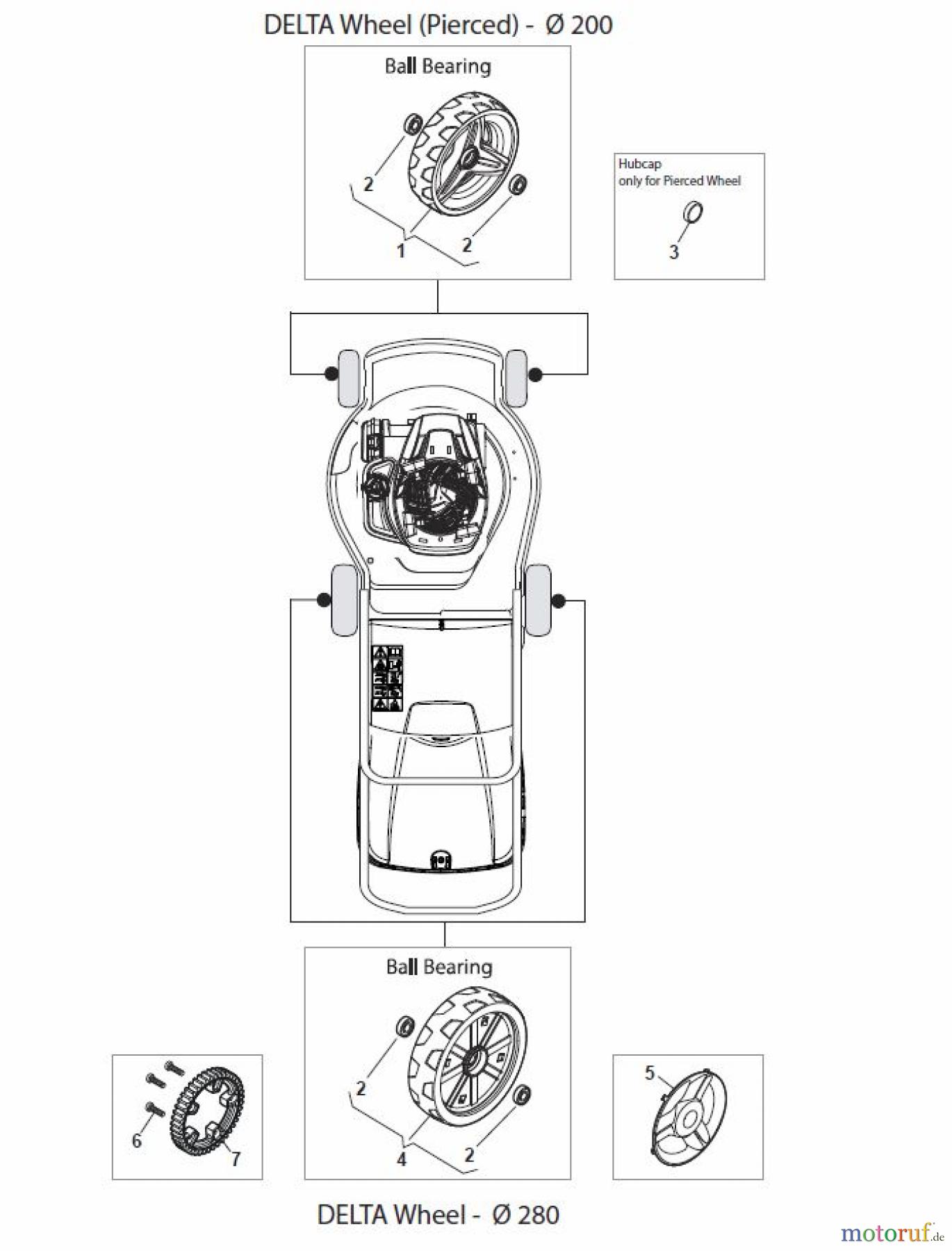 Global Garden Products GGP Rasenmäher Baujahr 2017 Benzin Mit Antrieb 2017 NT 484 W TR 4S - W TRQ 4S Wheels and Hub Caps