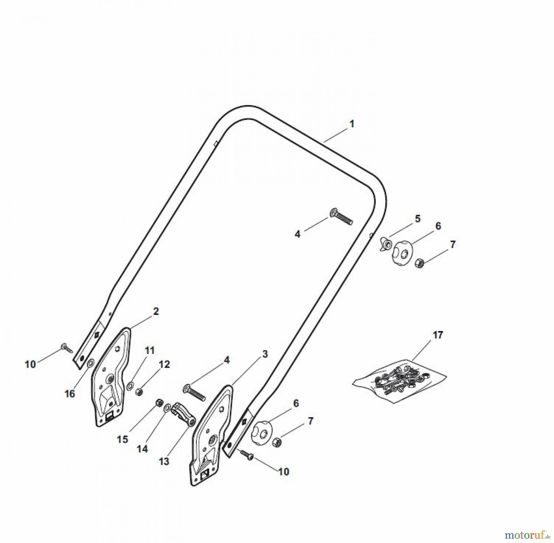 Global Garden Products GGP Rasenmäher Baujahr 2017 Benzin Mit Antrieb 2017 NT 484 W TR/E - W TRQ/E Handle, Lower Part - ECO