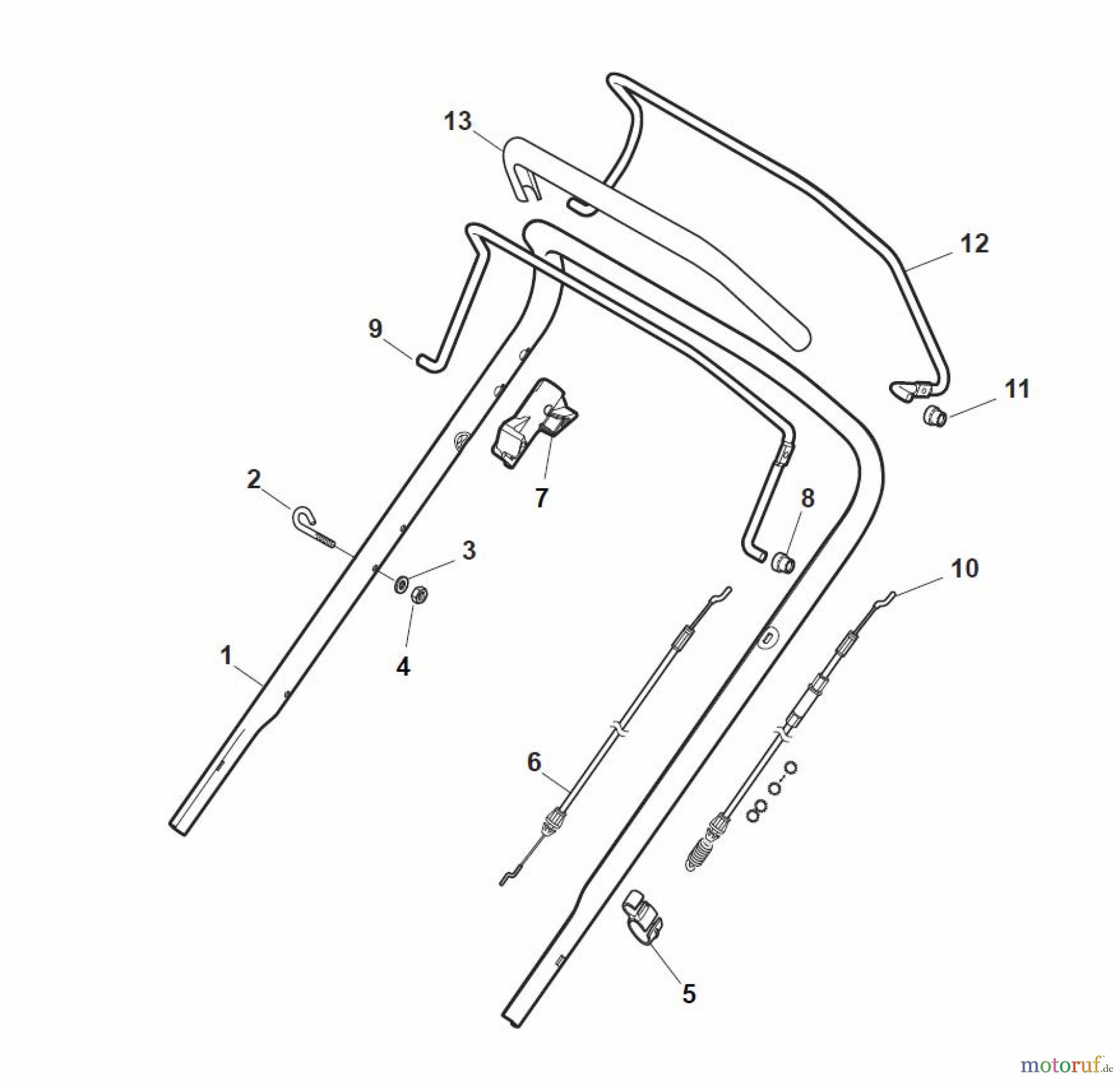 Global Garden Products GGP Rasenmäher Baujahr 2017 Benzin Mit Antrieb 2017 NT 484 W TR/E - W TRQ/E Handle, Upper Part - LUX