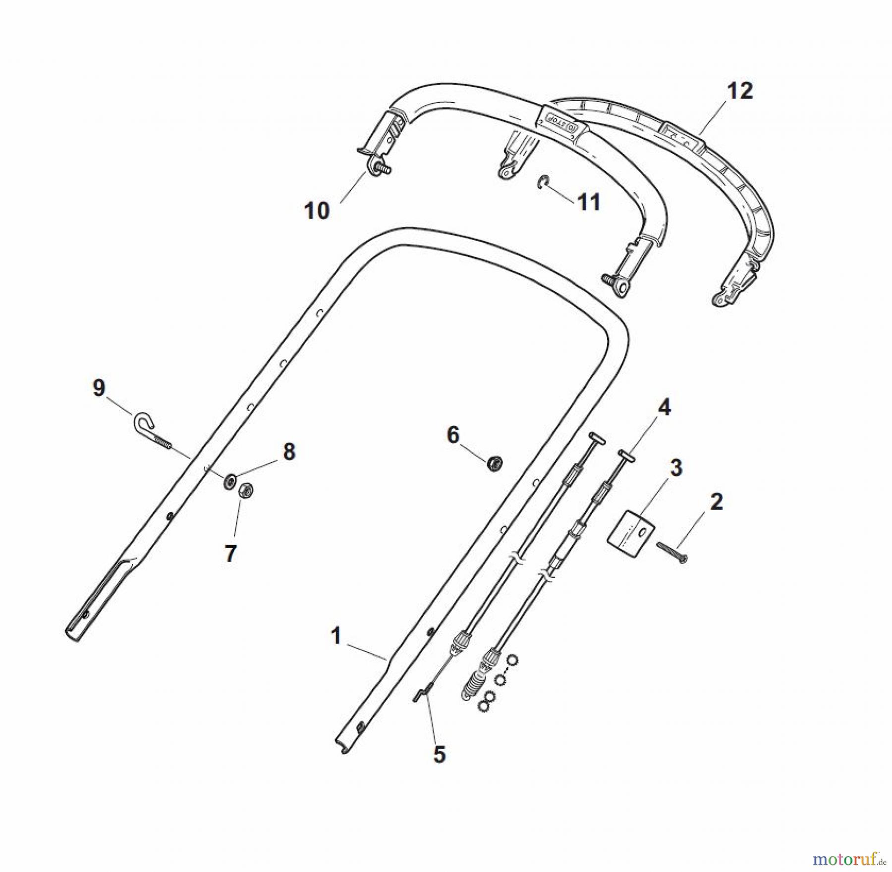 Global Garden Products GGP Rasenmäher Baujahr 2017 Benzin Mit Antrieb 2017 NT 484 W TR/E - W TRQ/E Handle, Upper Part